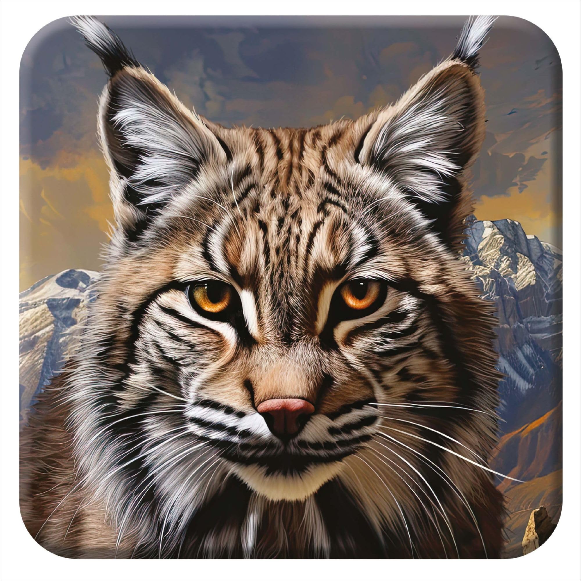 3D Livelife Women's Bobcat Cork Coaster - From Deluxebase. Lenticular 3D Drink & Mug Coasters. Fun Animal Gifts For And Men. Novelty Kitchen And Decorative Home Accessories.