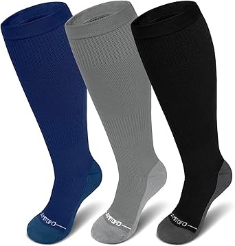 PUTUO Large Calf Flight Socks: Plus Size Compression Sock For Men - View #3