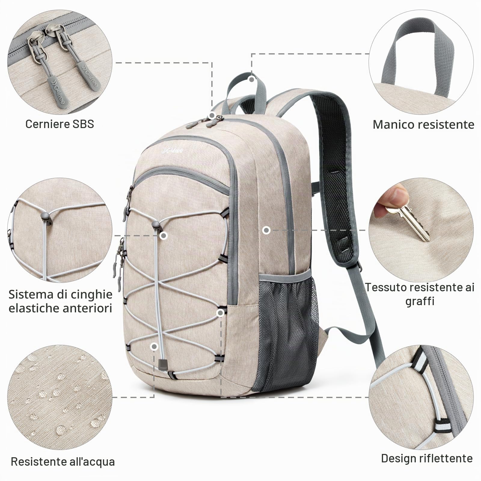 G4Free 12L/20L Zaini da escursione, Piccolo Zaino da Escursionismo, Mini Zaino Compatto Multiuso per Uomini Donne Campeggio Camminata Gita