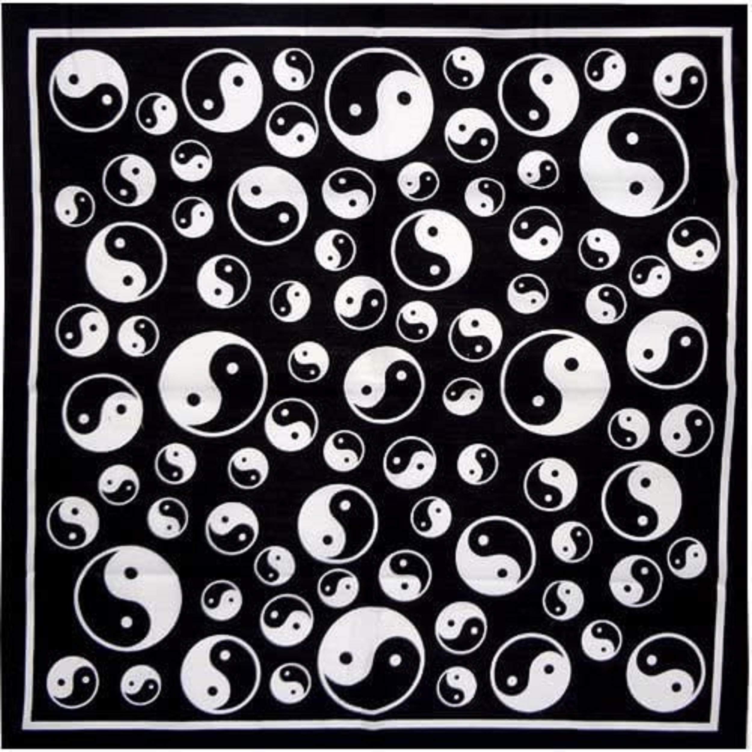 Bandana Black Yin Yang White