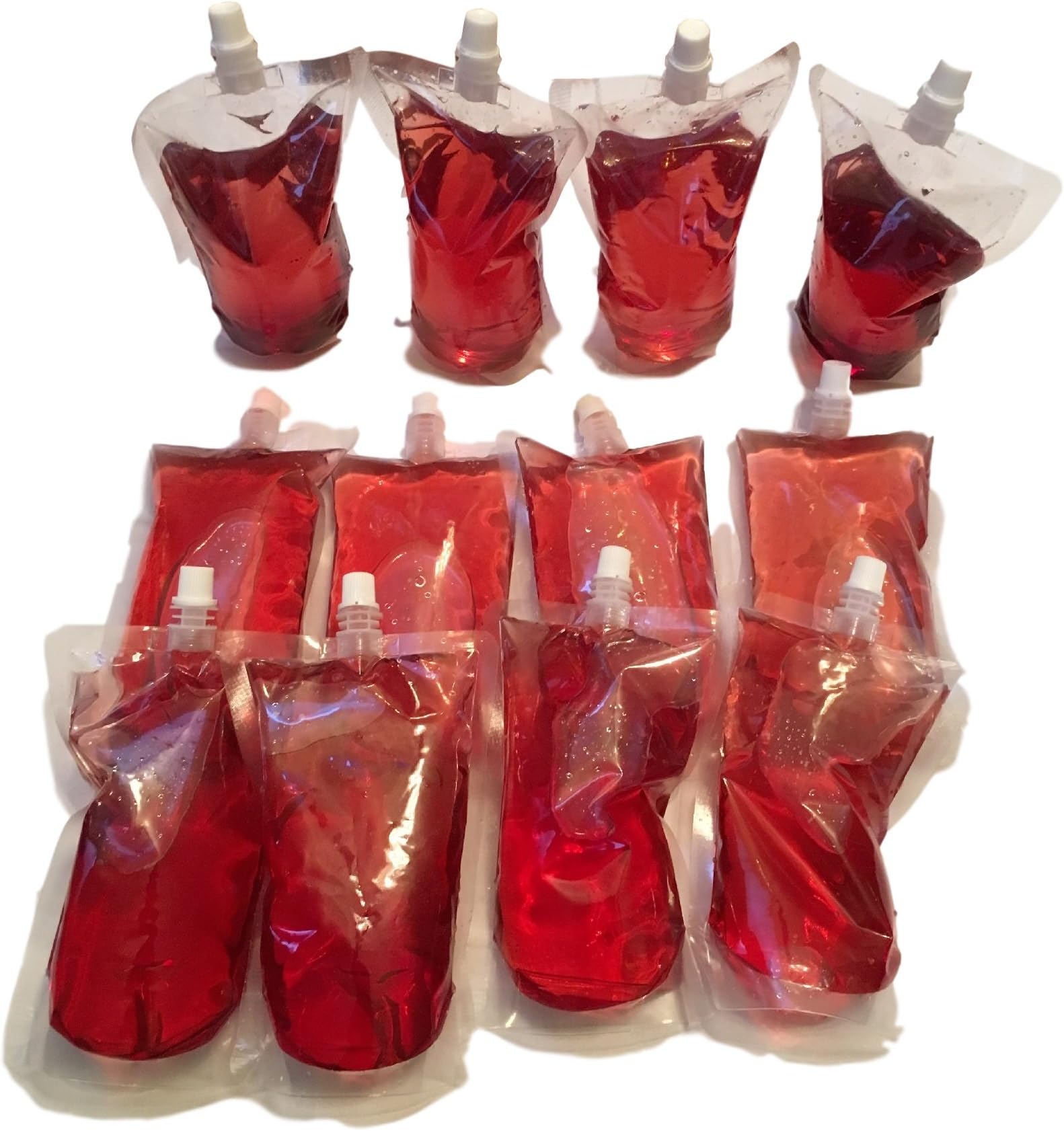 Water/Drinks Pouches 500 ml Collapsible Space-Saving Leak & Spill Proof Perfect for Sports/Camping/Parties – Pack of 12