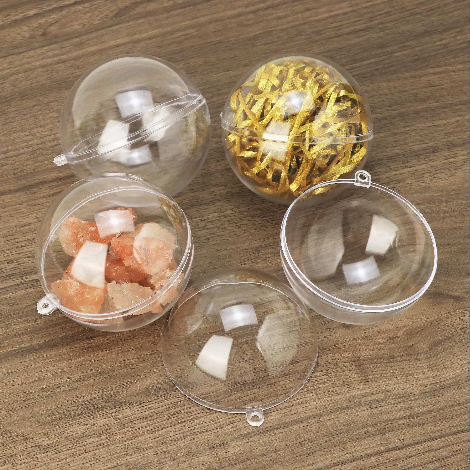 QWORK® 20 pièces Boules en Plastique Transparentes, Ø8 cm Boule de Noel, Boules en Plastique à remplir