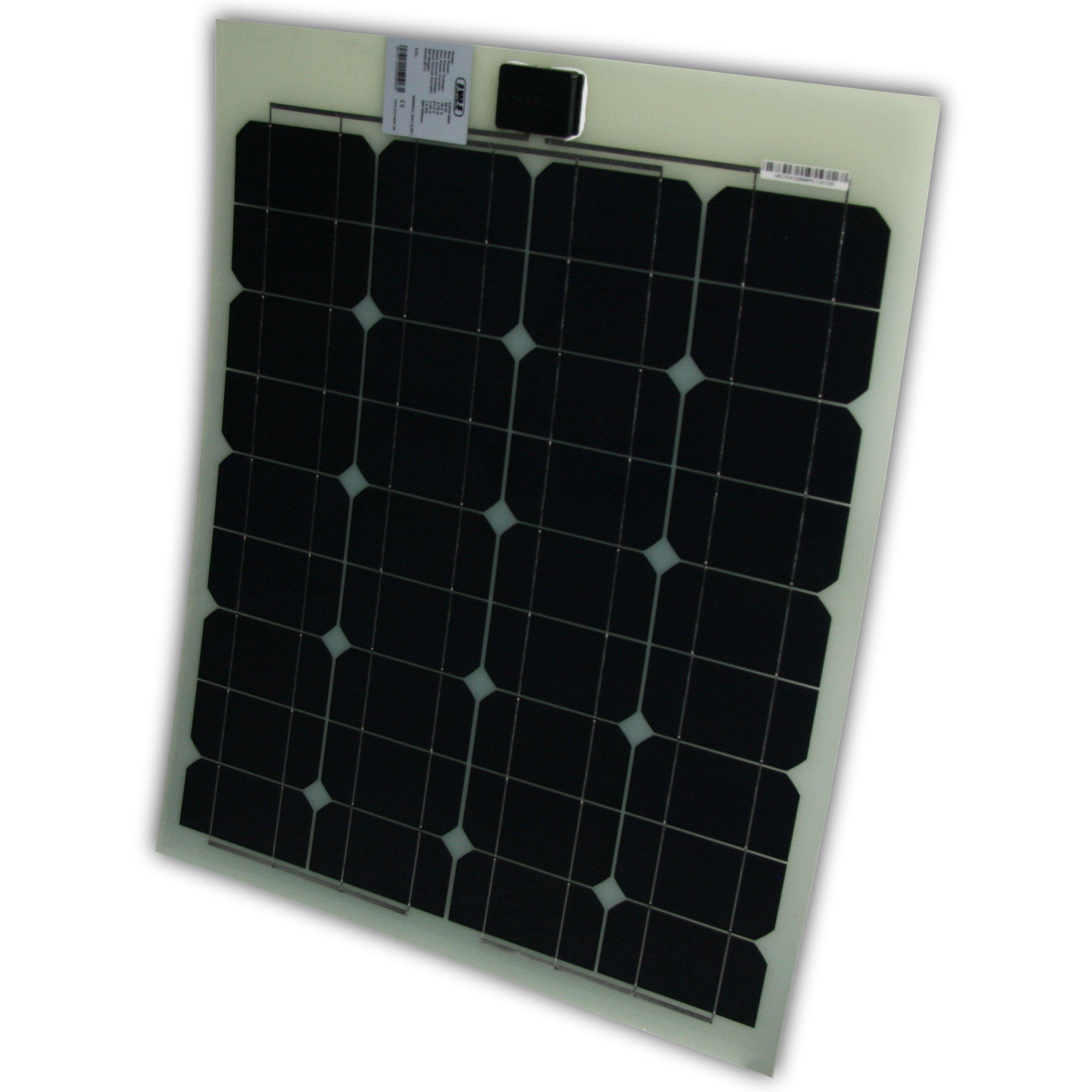 Panel solar flexible de 50 W 12 V monocristalino – Panel solar resistente a la intemperie para barco, camping y jardín