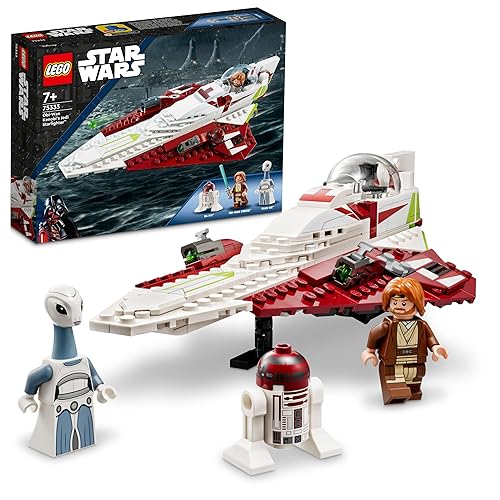 Immagine del prodotto LEGO 75333 Star Wars Jedi Starfighter di Obi-Wan Kenobi, Modellino da Costruire di Astronave Giocattolo da l'Attacco dei Cloni con Spada Laser, Figura di Droide R4-P17 e Minifigure Personaggio Taun We