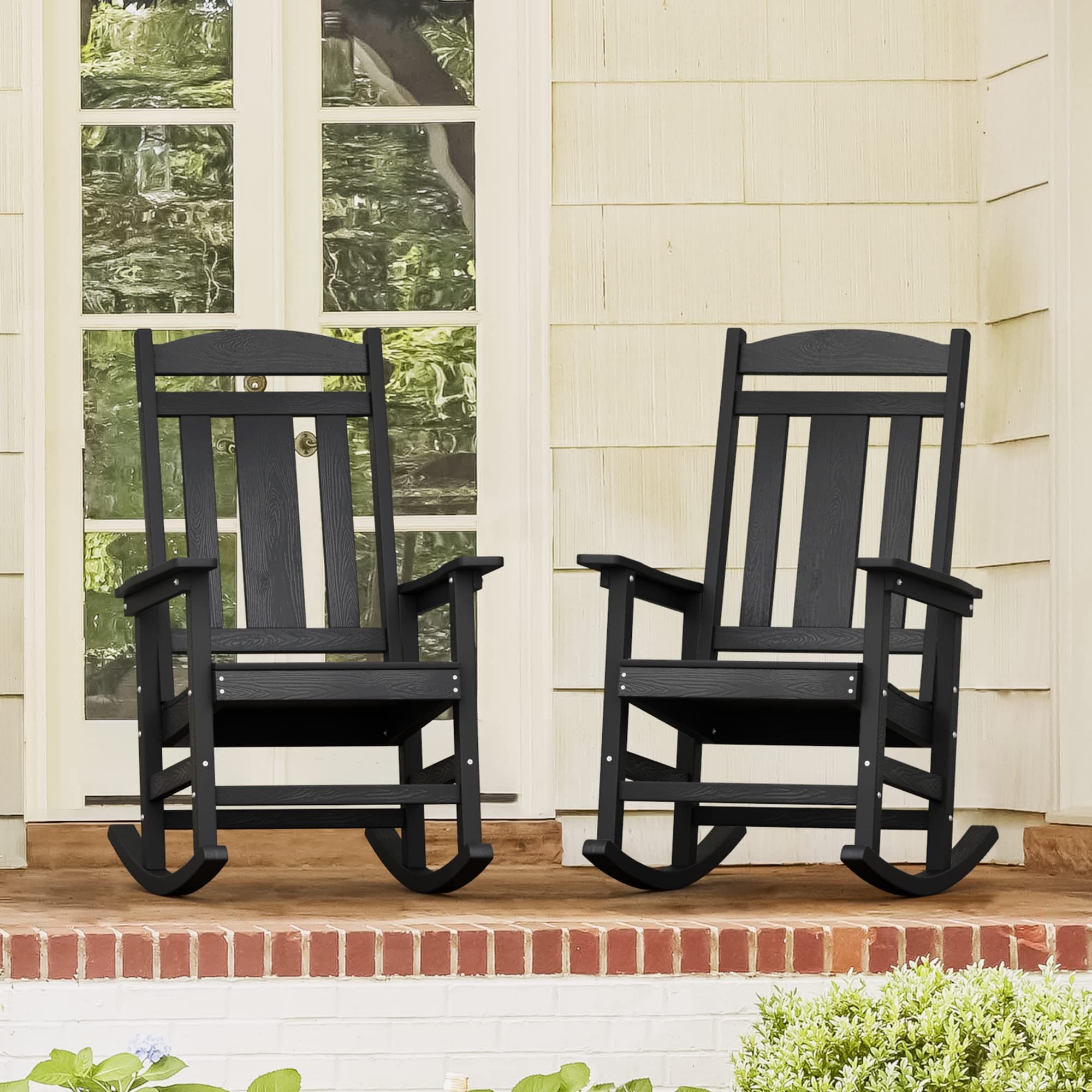 LUE BONA Outdoor Rocking Chairs Set of 2