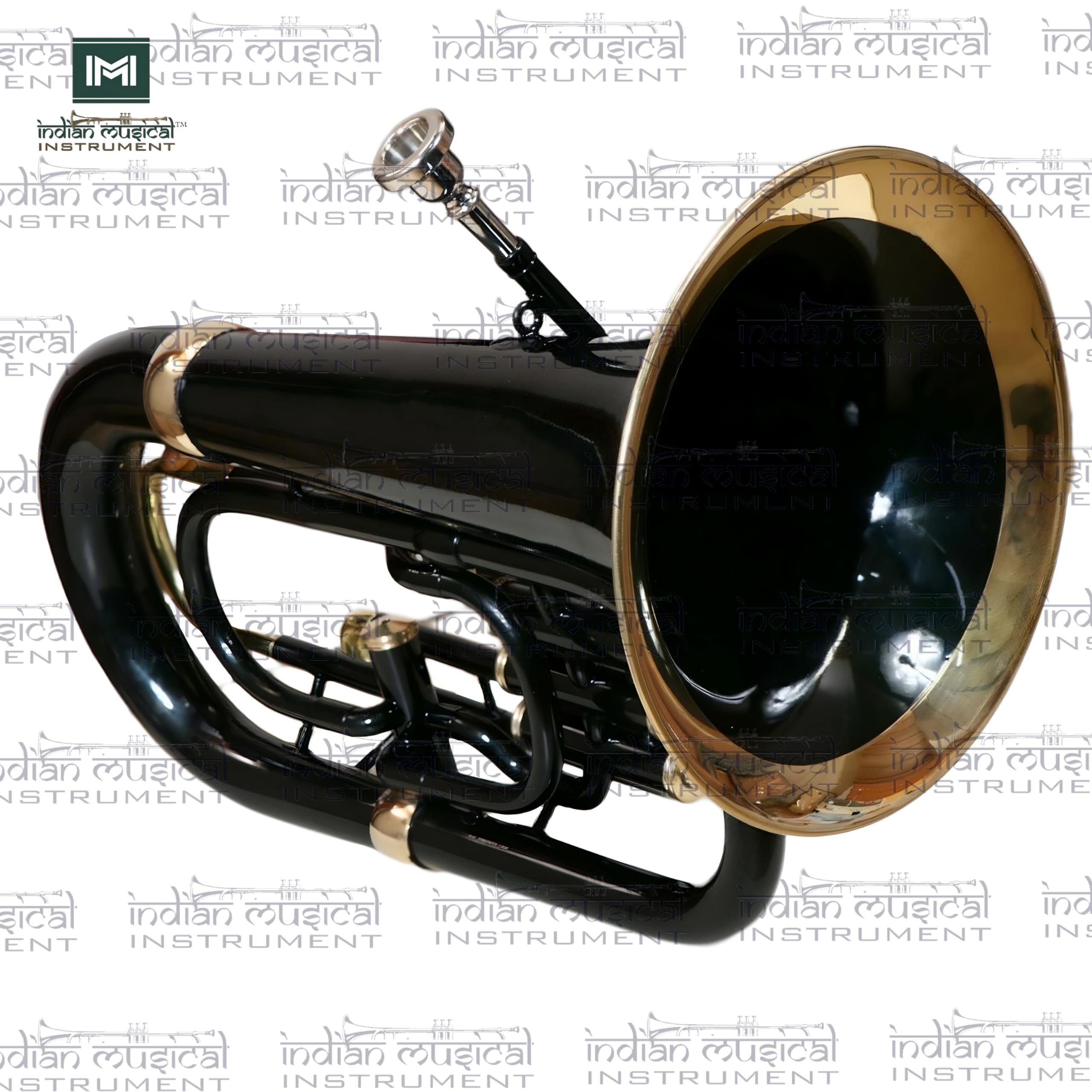 Euphonium 4 valves Sib avec embouchure et étui de transport Noir/doré