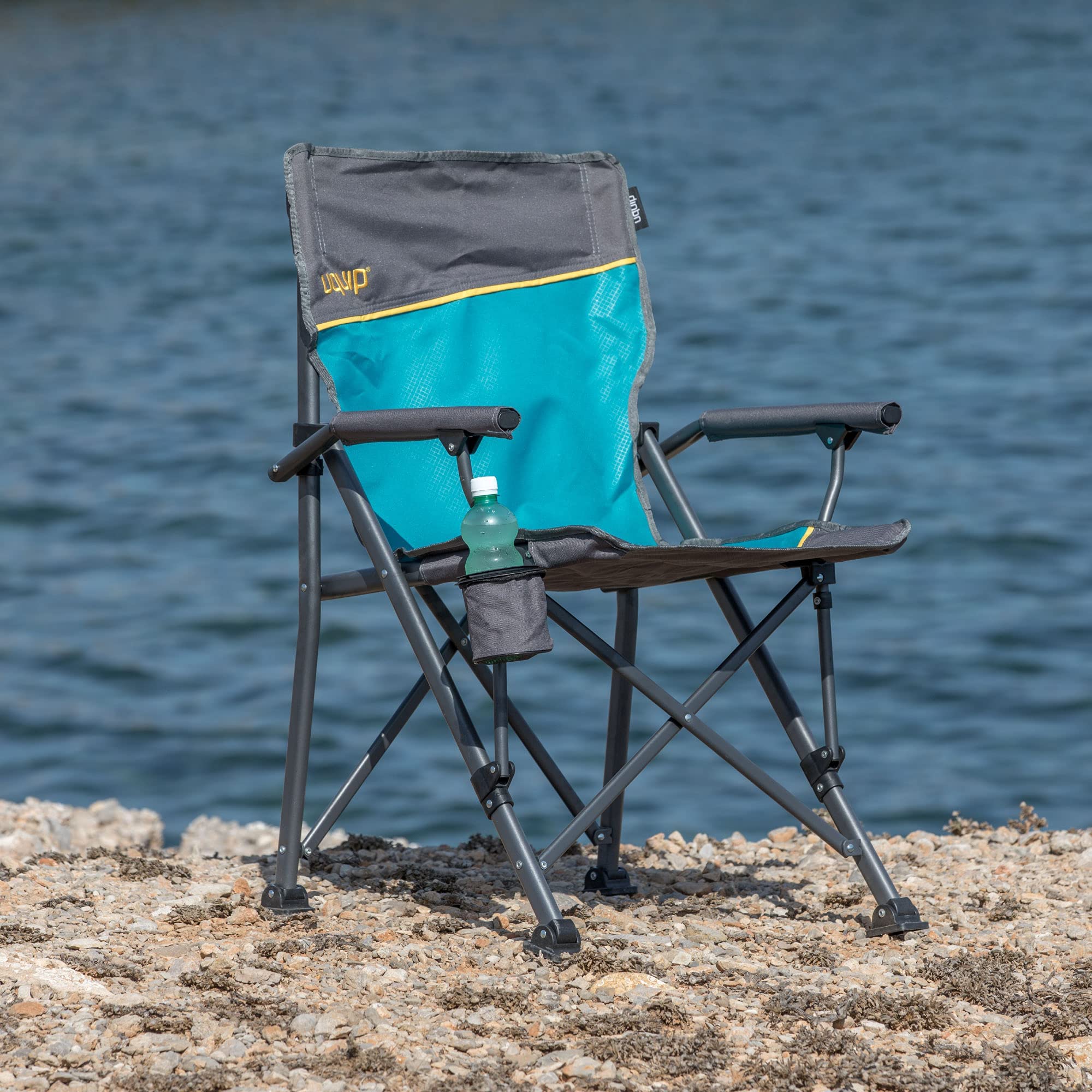 Uquip Roxy Campingstuhl mit Flaschenhalter - Stabile Ausführung bis 120 kg - Blau