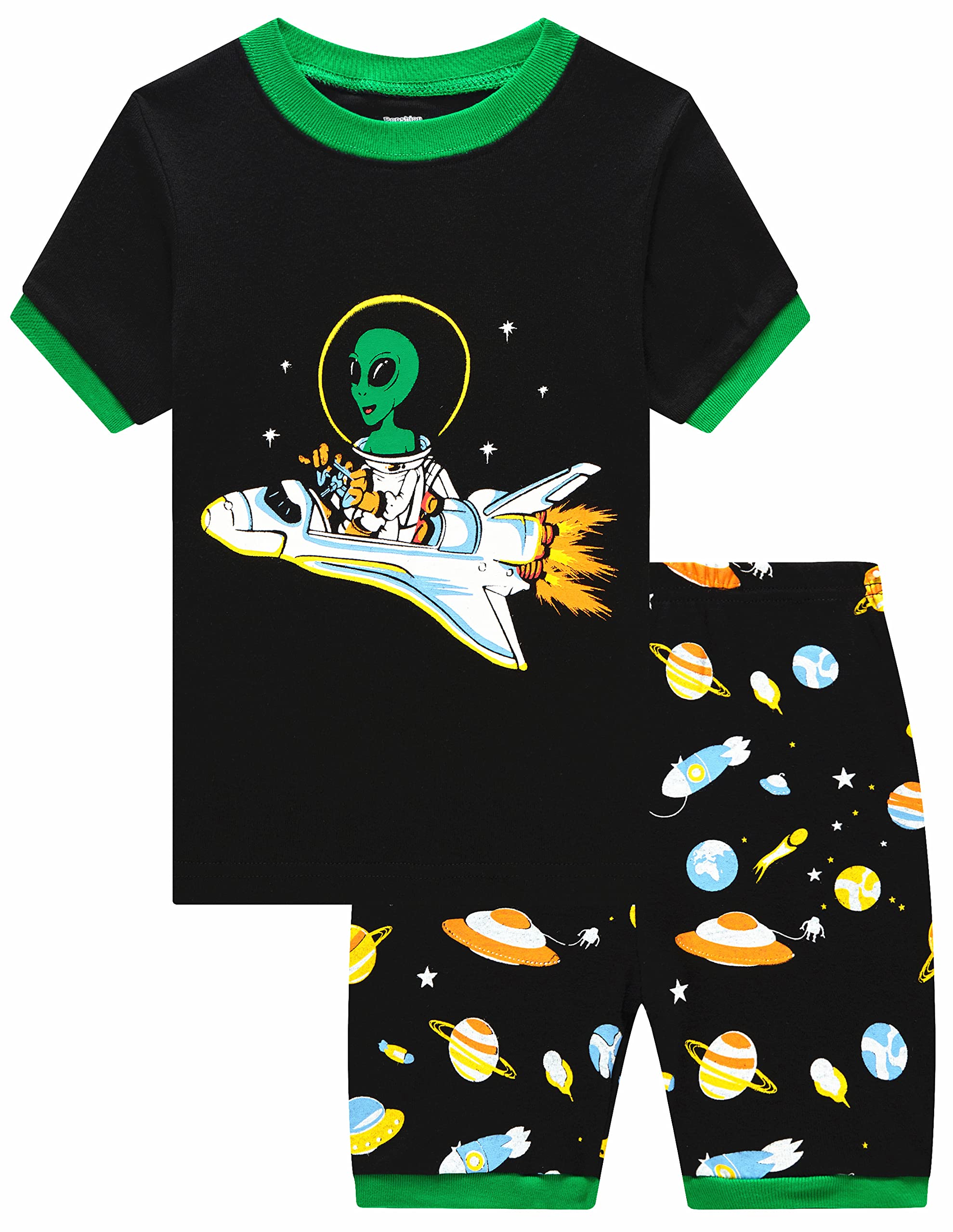 Boys Pajamas 100% Cotton Toddler 2 Piece Short Sleeve Pjs Kids Summer Sleepwear Clothes Set 3t-10t