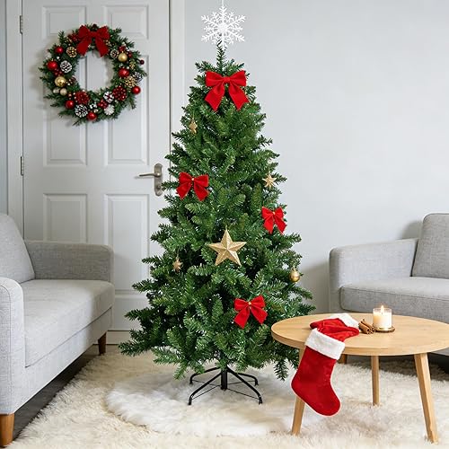 Miniatura 3 de Kadunmina Árbol de Navidad artificial de 6 pies, árbol de Navidad con bisagras de alta calidad con 760 puntas de ramas de PVC, decoración navideña