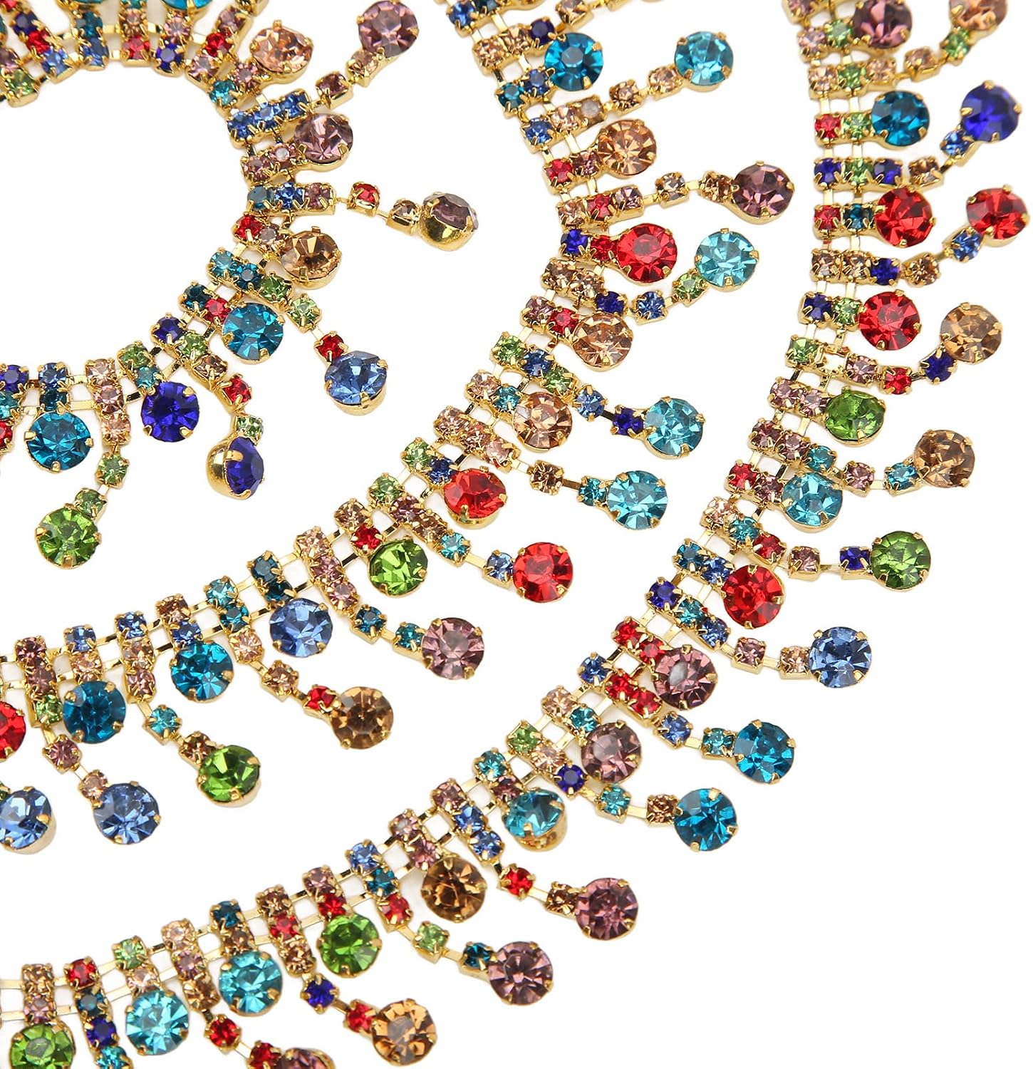 1 Yard Rhinestone Tassel Trim Embellishments Beaded Trim Fringe Trim Crystal Close Chain Applique for Sewing Crafts Decoration