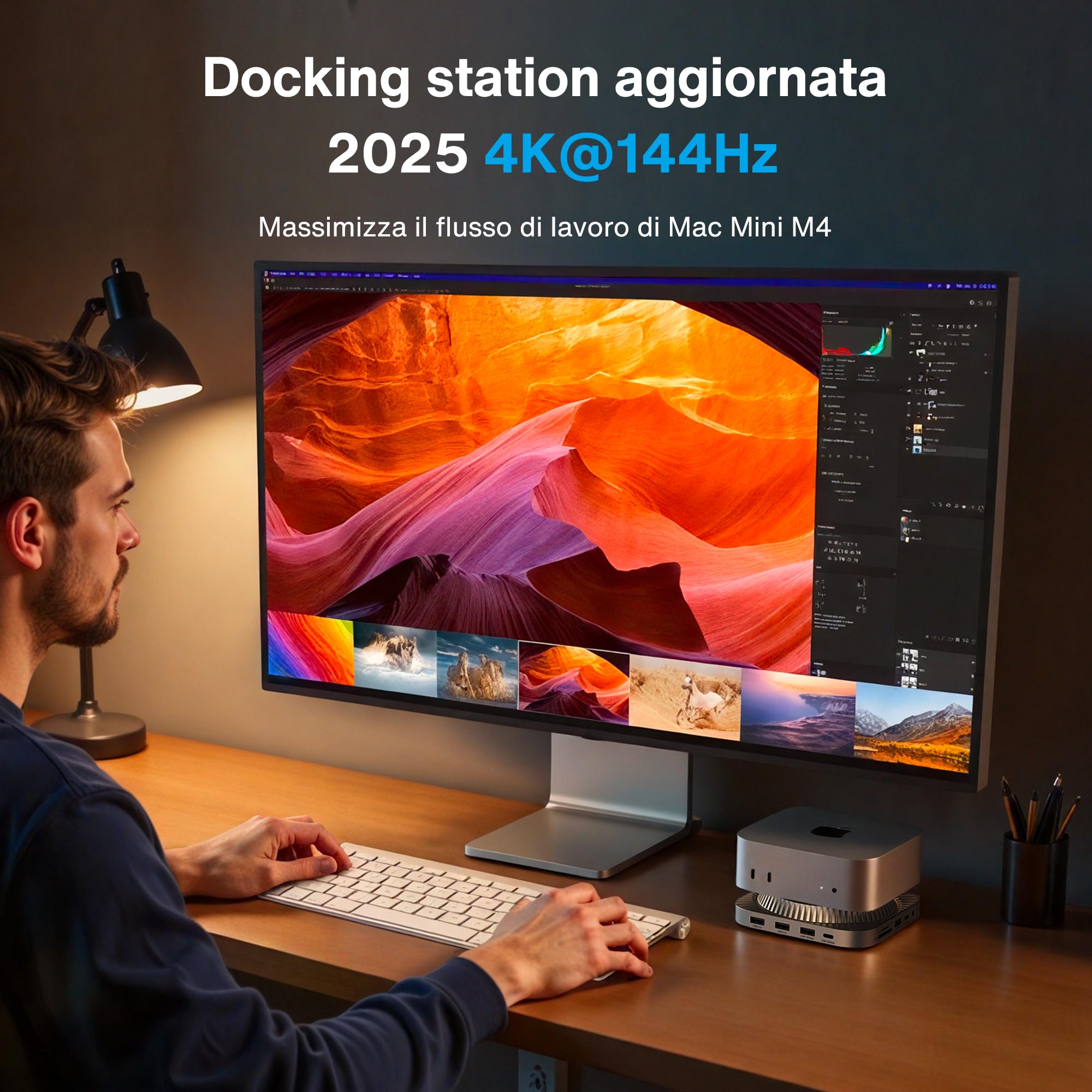 iVANKY Mac mini M4 Dock 13 in 1, supporto con alloggiamento SSD M.2 NVMe da 8 TB, hub HDMI 4K a 144 Hz per Mac mini M4 e M4 Pro (2024), docking station USB-A e USB-C da 10 Gbps, SD/TF | supporto con alloggiamento SSD M.2 NVMe da 8 TB, , docking station US