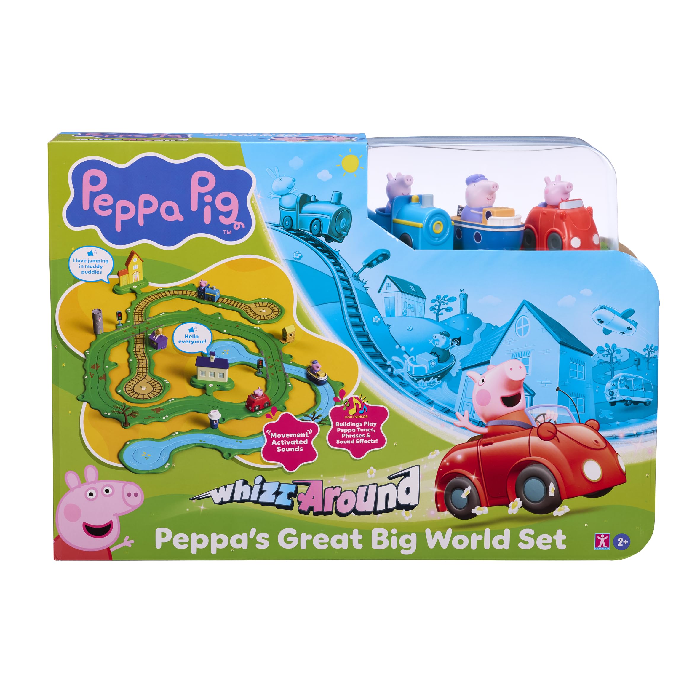 Peppa Pig Red/Blue Great Big World Train Track Playset Whizz Around