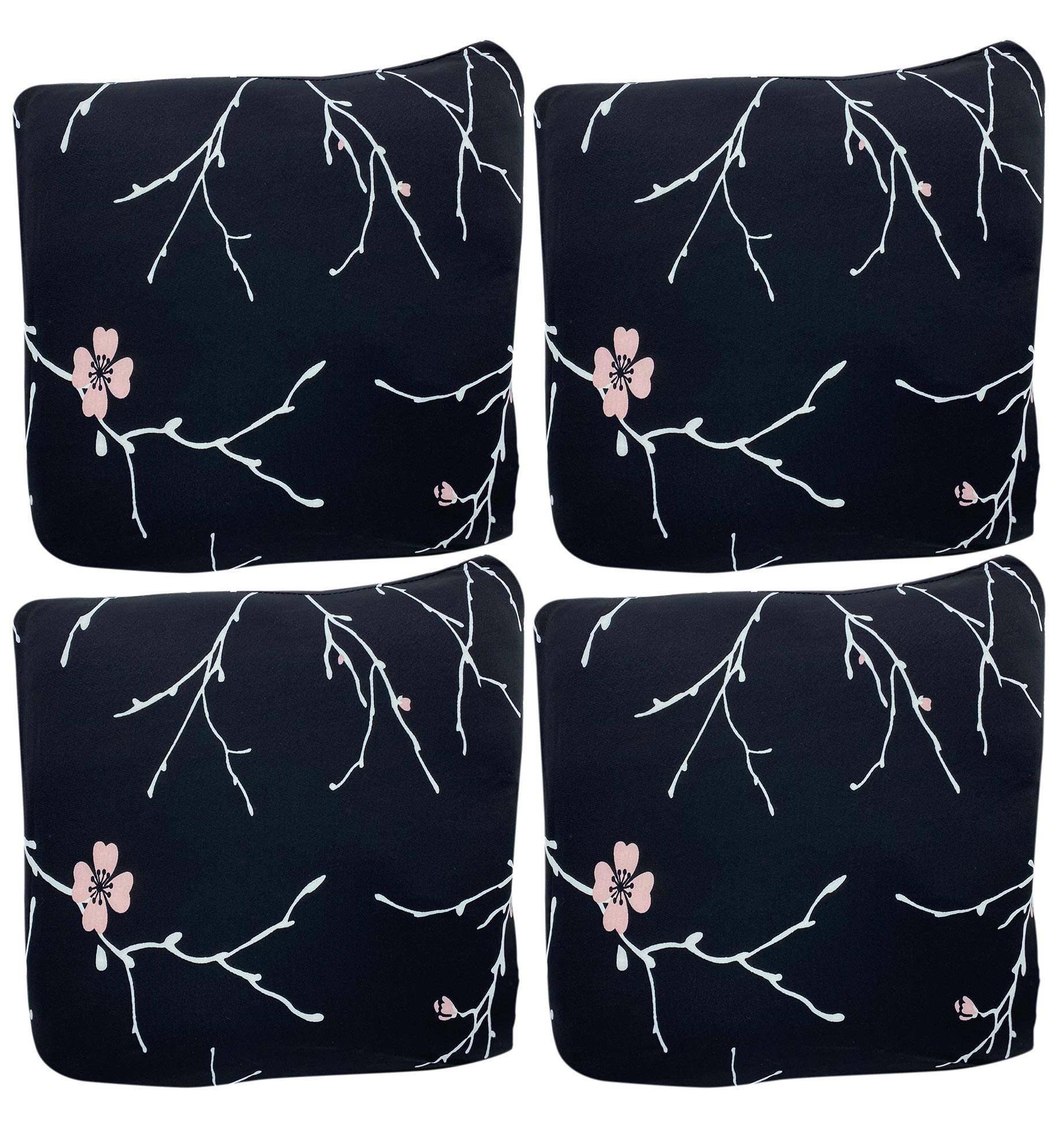 House of Quirk Polyester Modern Throw Pillow Case Cushion Cover Home Sofa Decorative (42x42cm, Black Branch) -4 Pieces