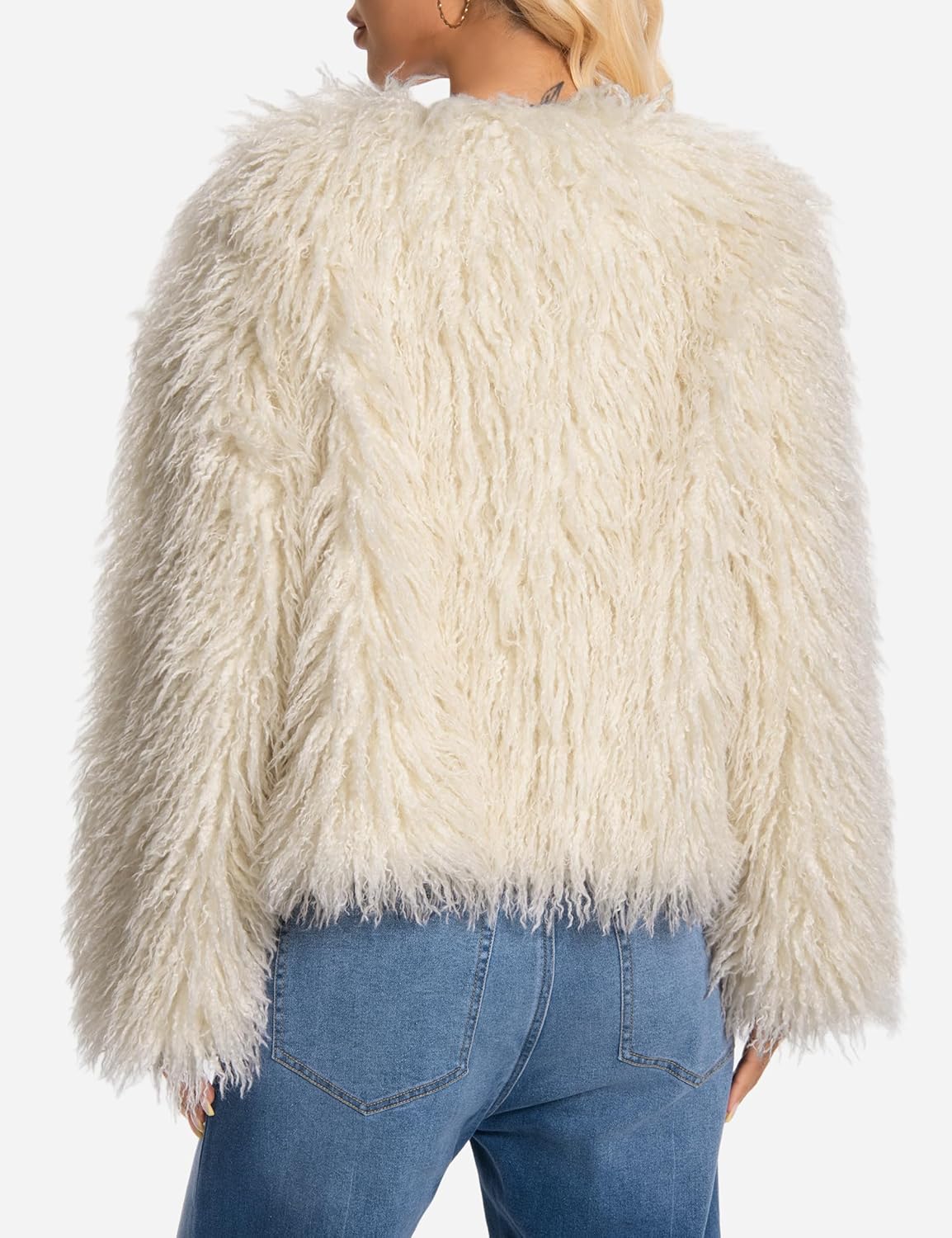 2026 Winter Coats for Women Trendy Faux Fur Coat Fall Fuzzy Jackets Open Front Fluffy Jacket Dressy Casual Outerwear - Image 2