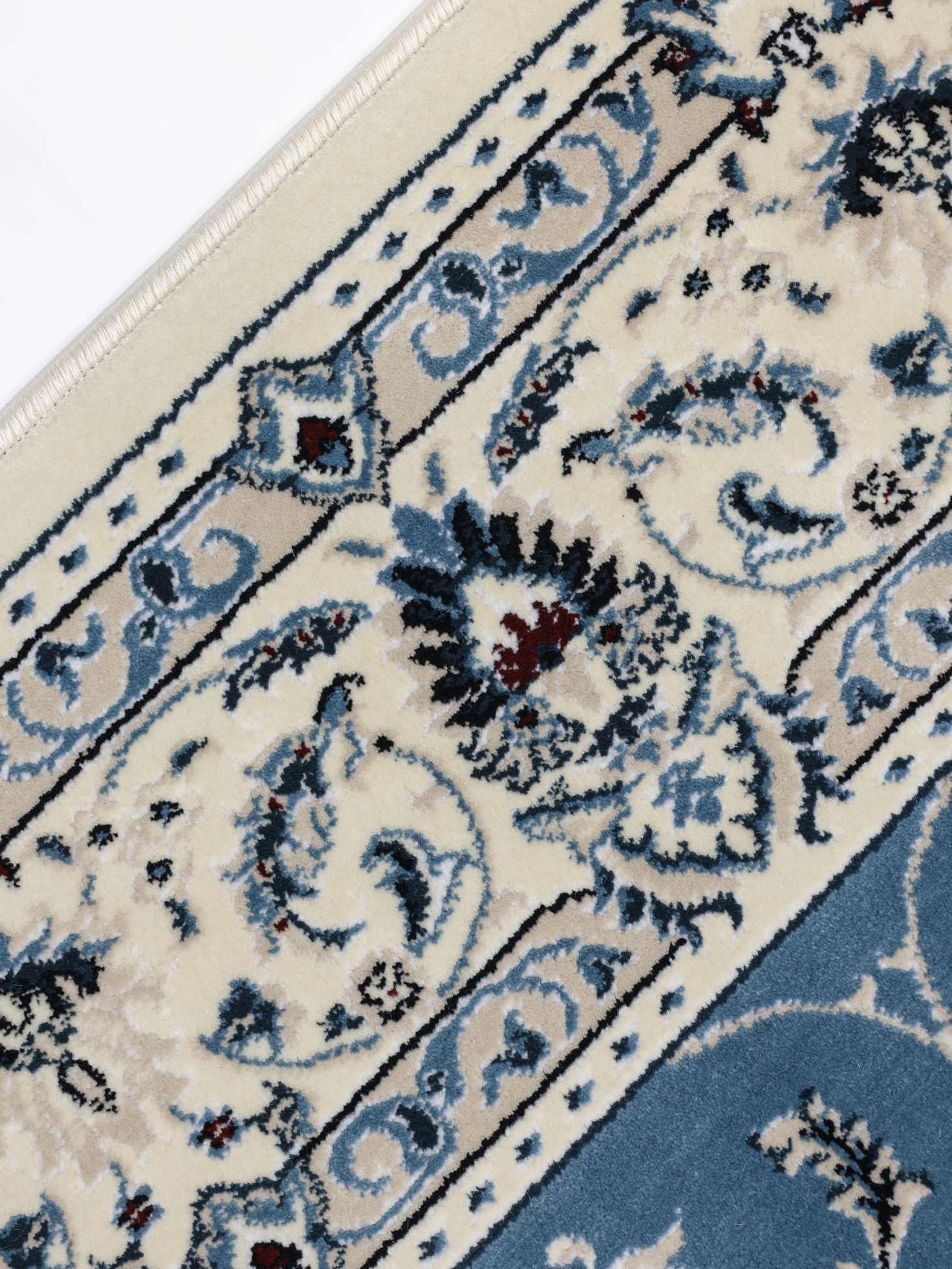 RugVista Nain Florentine, Alfombra, Orientales Oriente Medio Tradicionales Nain, 150 x cm, Cuadrado, Pelo Medio, Sala de Estar, Comedor, Dormitorio, Cocina, Pasillo, Limpieza en seco, Claro Azul