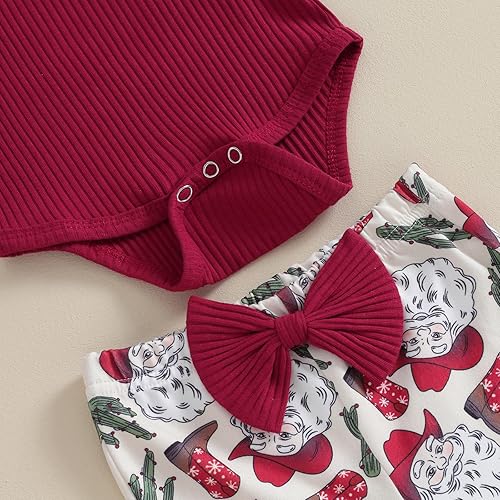 Miniatura 6 de Kuriozud Conjunto de pantalones acampanados para bebé recién nacida, con volantes, lindo conjunto de pantalones acampanados con diadema y ramitas