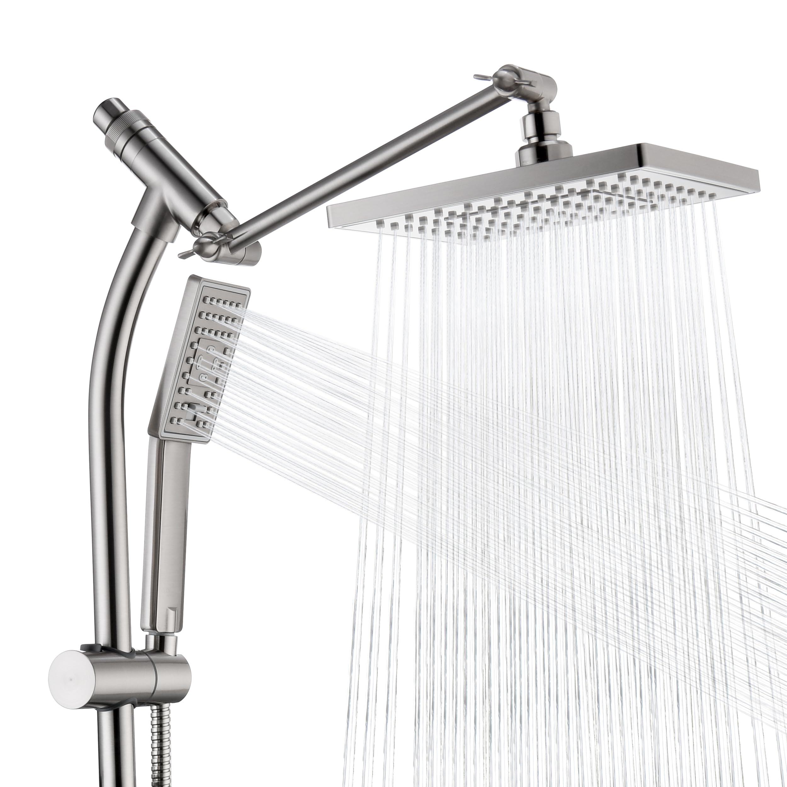 BRIGHT SHOWERS Handbrause Set – Hochdruck Duschkopf Mit 3 Strahlarten, 152 Cm Schlauch & Halterung, Chrom