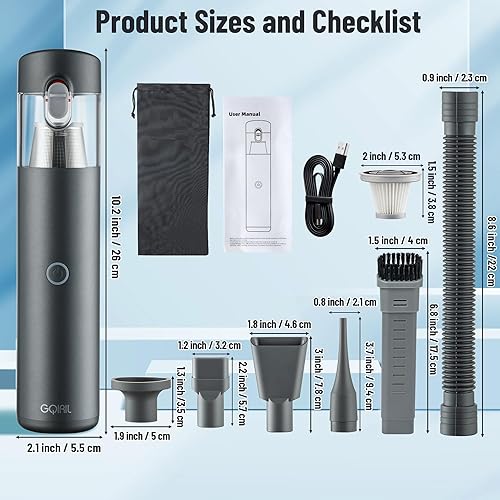 Miniatura 2 de Mini aspiradora de automóvil inalámbrica, 4 en 1, pequeña aspiradora de mano portátil, soplador de aire para el hogar, bomba de mano, recargable de