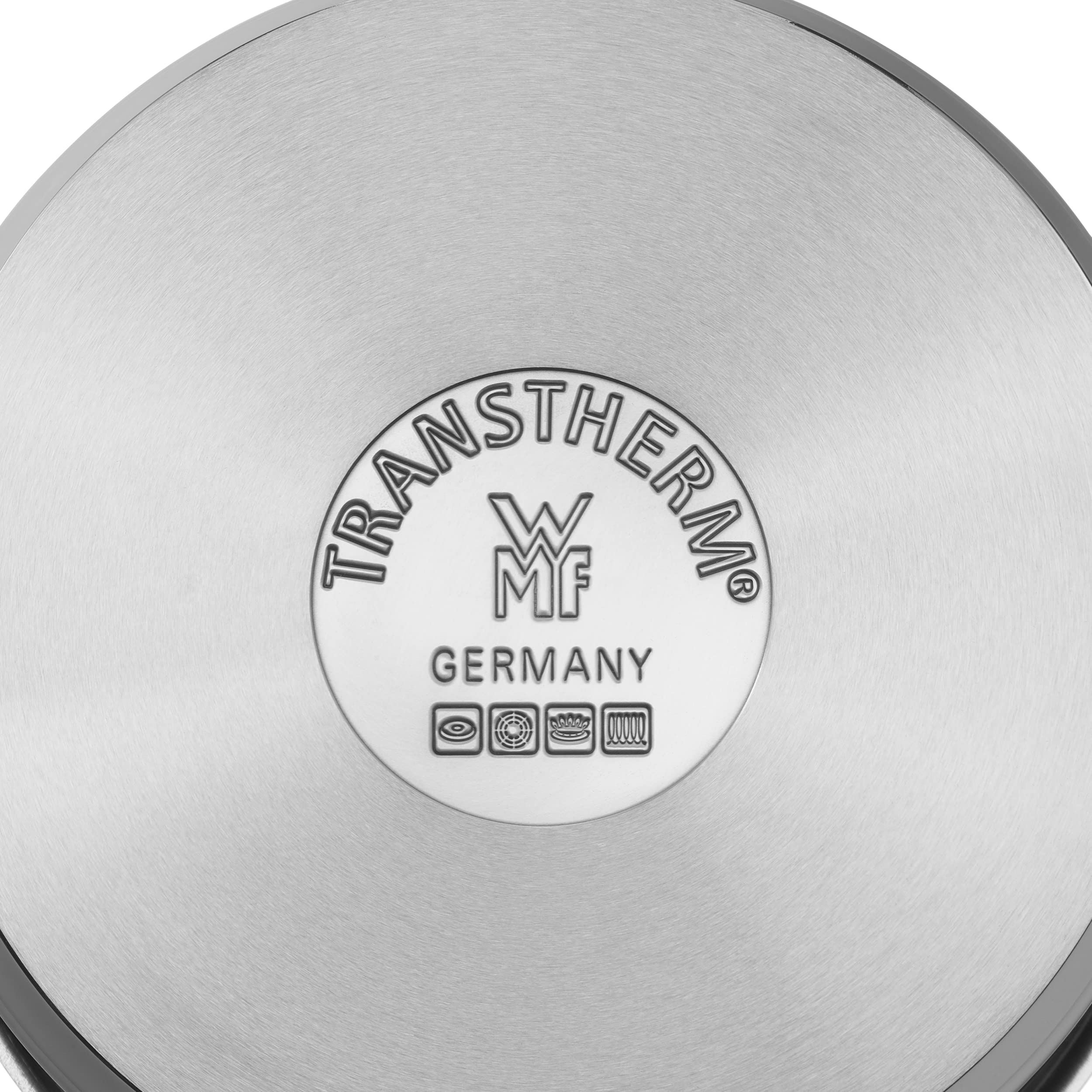 WMF Quality One Set di Pentole Induzione e Gas in Acciaio Inox 18/10 Cromargan, manici Cool+, 6 pezzi, Fondo Transtherm Triplo Strato, Batteria Pentole con 6 pentole e 5 coperchi