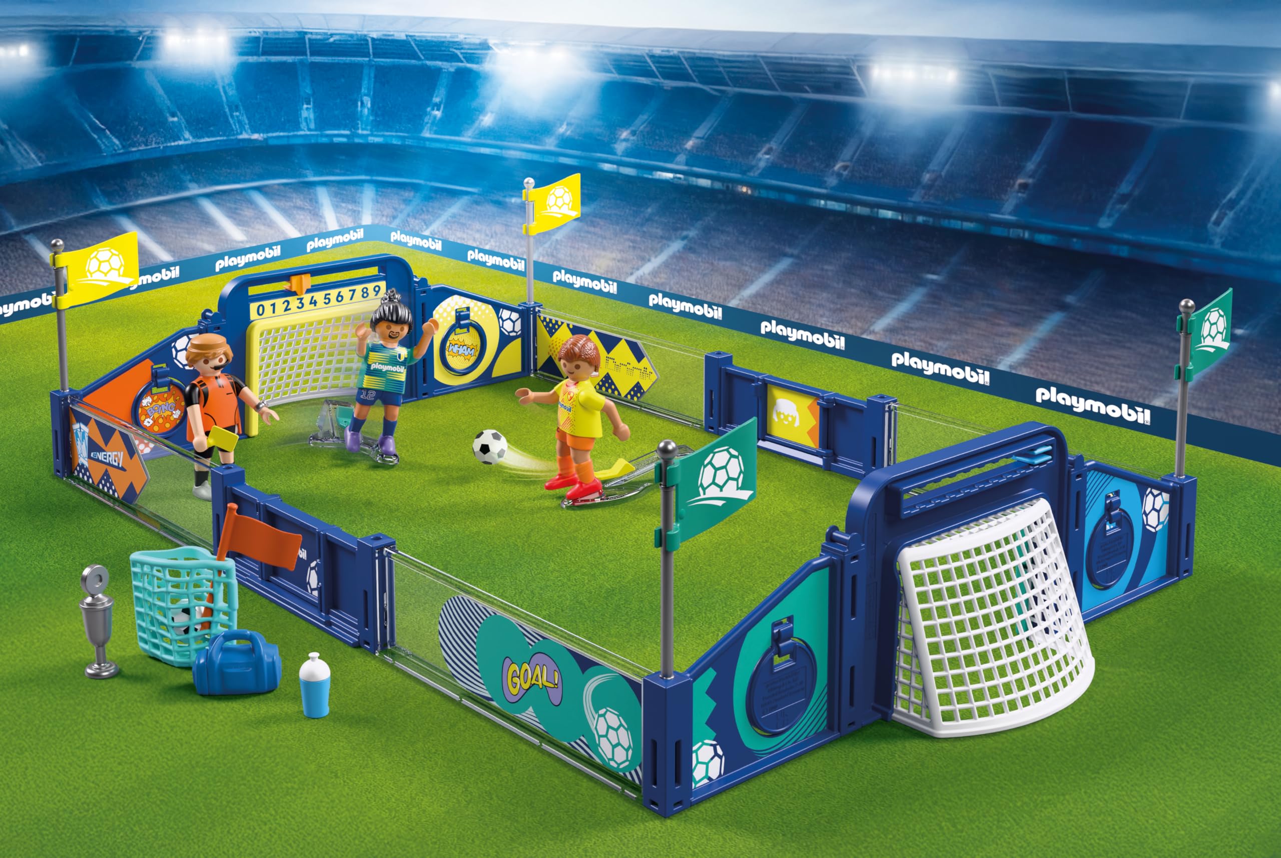 PLAYMOBIL | My Life | Fussball-Arena | Campo de fútbol con Mecanismo de Tiro y 2 porterías | Juguete de fútbol a Partir de 4 años | 72056 - 2