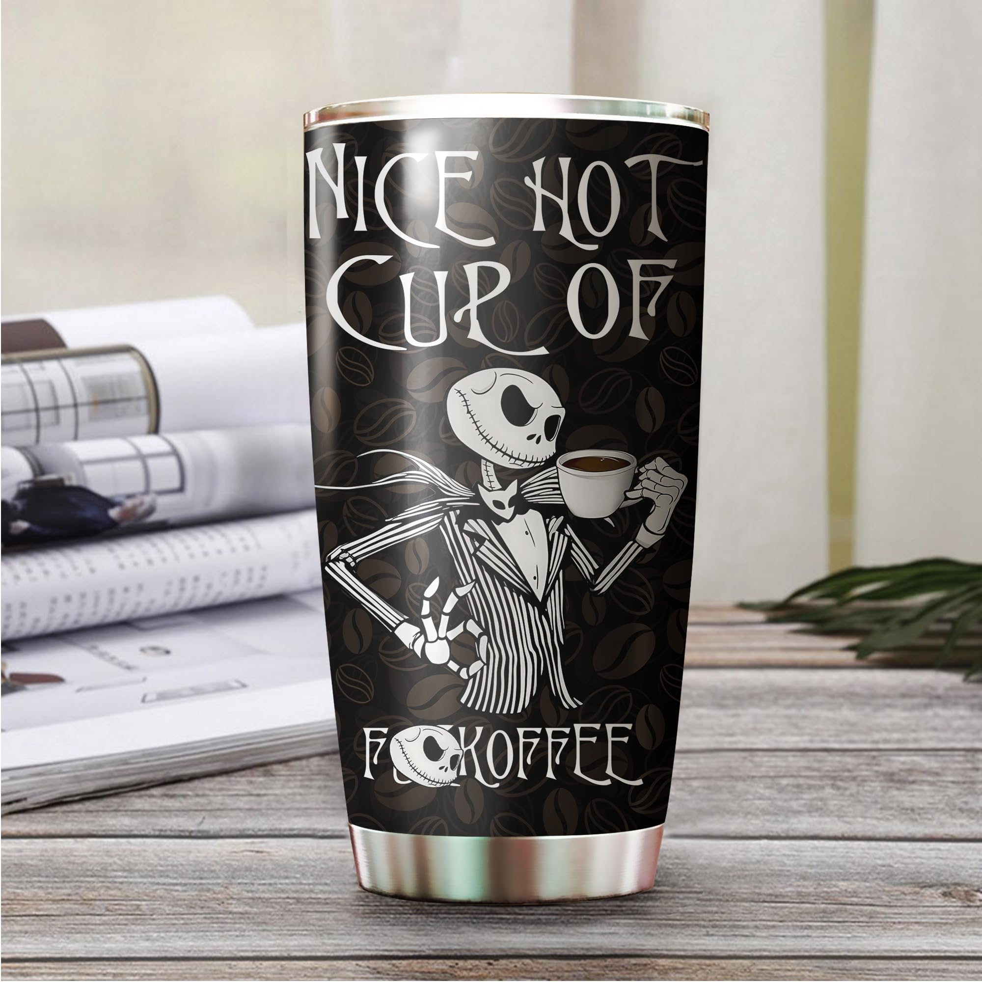 Christmas Gifts for Cartoon Lovers, Nice Hot Cup Of A Nightmare Before Coffee, Jack Nightmare Before Coffee Tumbler with Lid, Skeleton Mug, Christmas Movie Cup, Birthday Gifts for Movie Lovers
