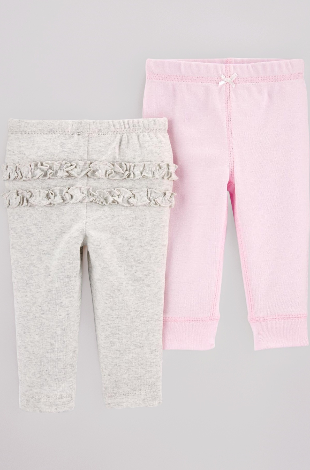 - Baby Girl 2-Pack Ruffle-Detail Cotton Pants | Soft Pull-On Bottoms with Elastic Waist