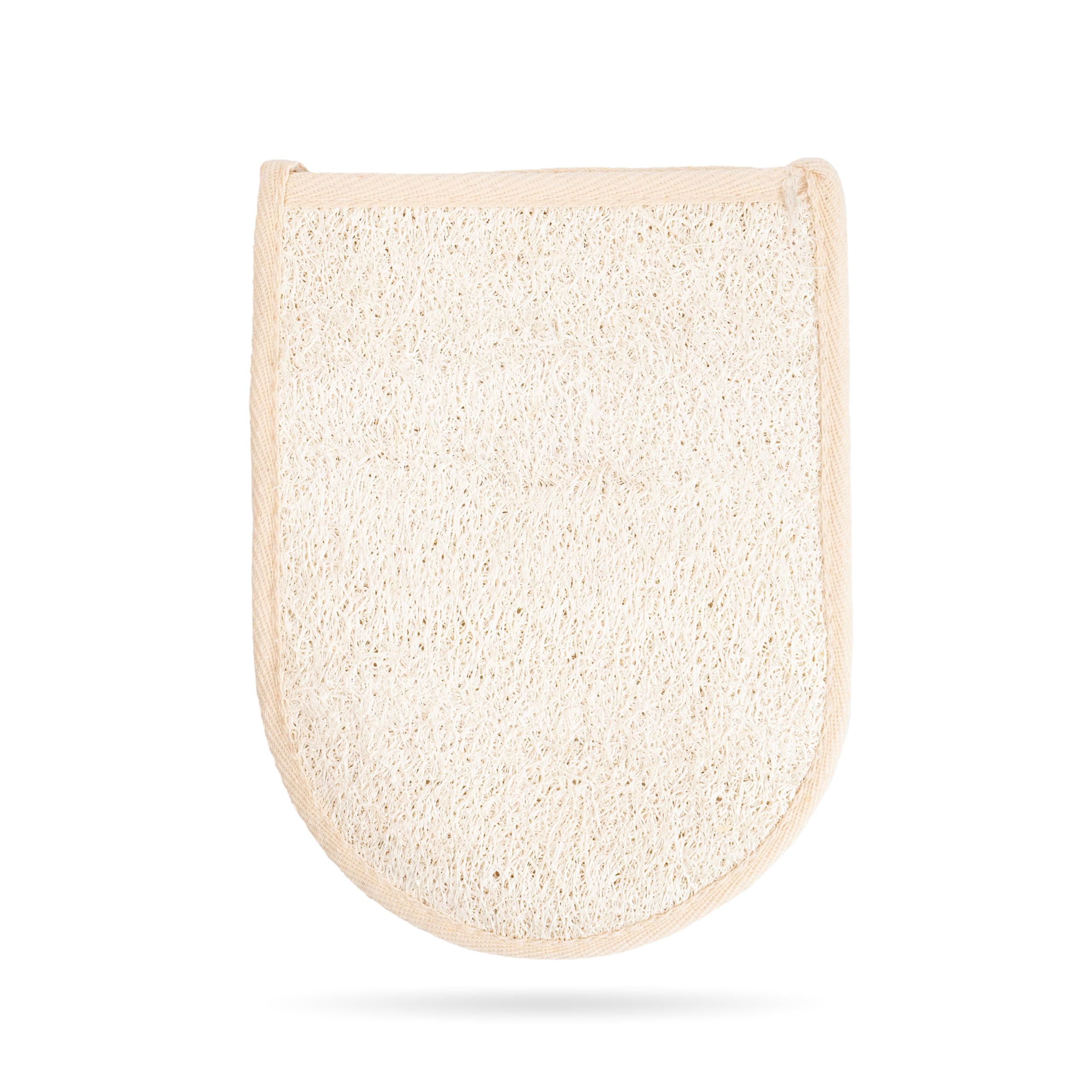 Eco Bath London Natural Loofah Bath Mitt - Premium Exfoliating Bath Glove for Smooth and Radiant Skin, Shower Mitt and Body Exfoliator