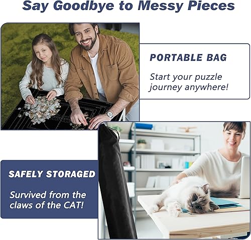 Vista 3 de Jigsaw Puzzle Mat Roll Up - Tabla de rompecabezas grande para adultos y niños 300 500 1000 1500 2000 piezas, almacenamiento y transporte, bomba