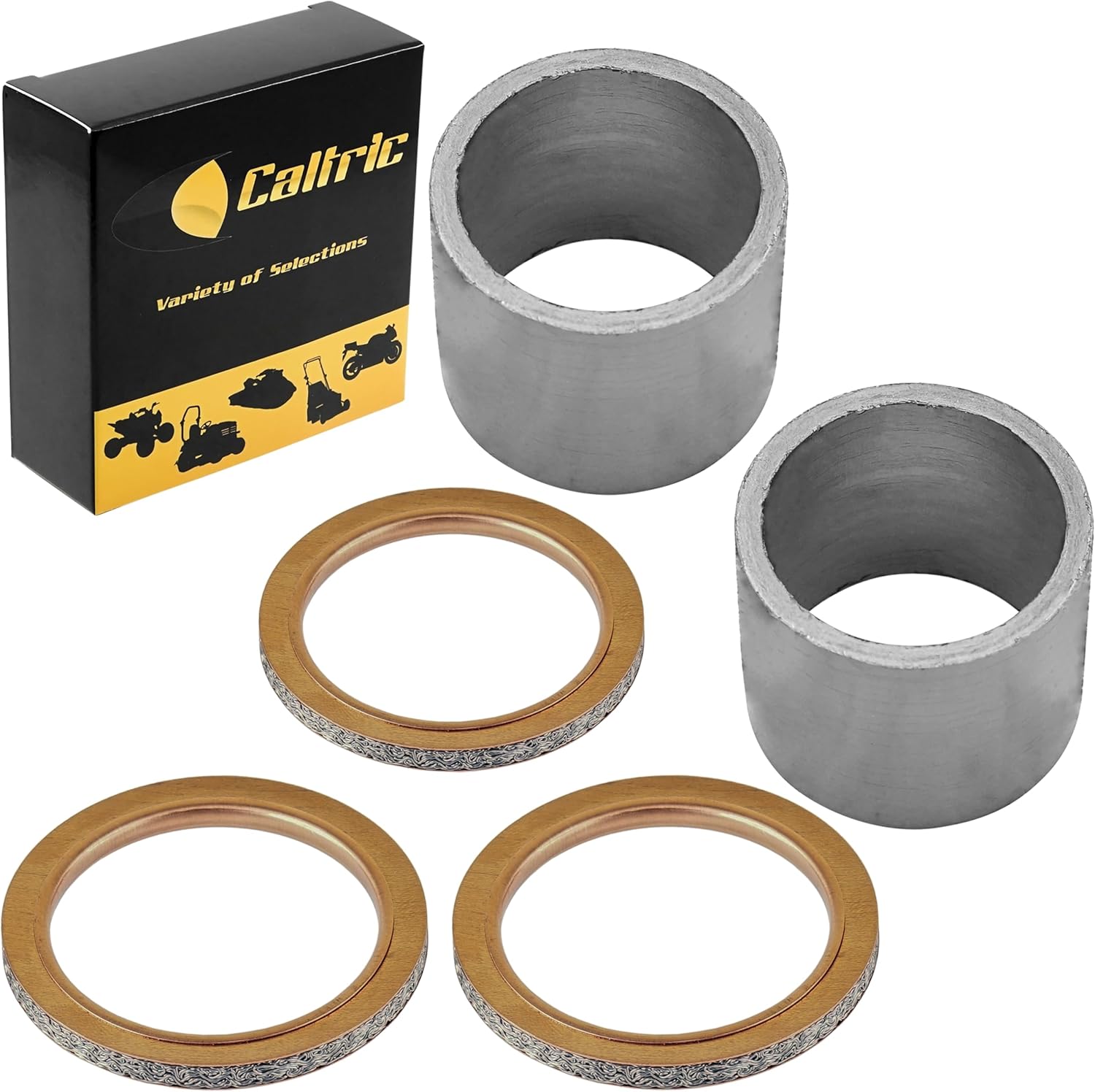 Caltric Muffler Pipe Head and Joint Head Gasket Compatible with Yamaha V-Star 650 XVS650 1998-2010