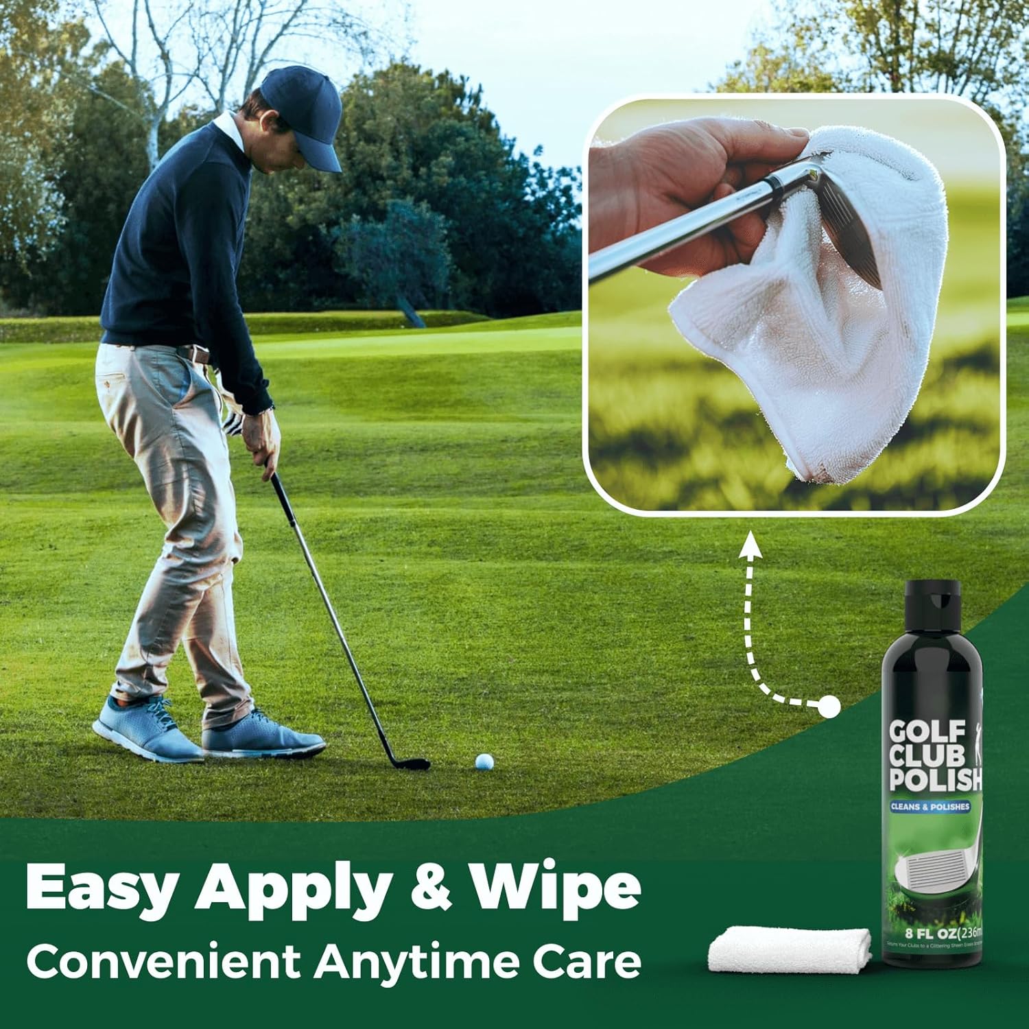 Golf Club Polish - Golf Groove Cleaner,Golf Club Clean, golf club cleaning kit,golf iron cleaner,golf club cleaner kit Golf Club Polish Poling kit Cleaner Scratch Remover Metal Polish Compound - Image 5