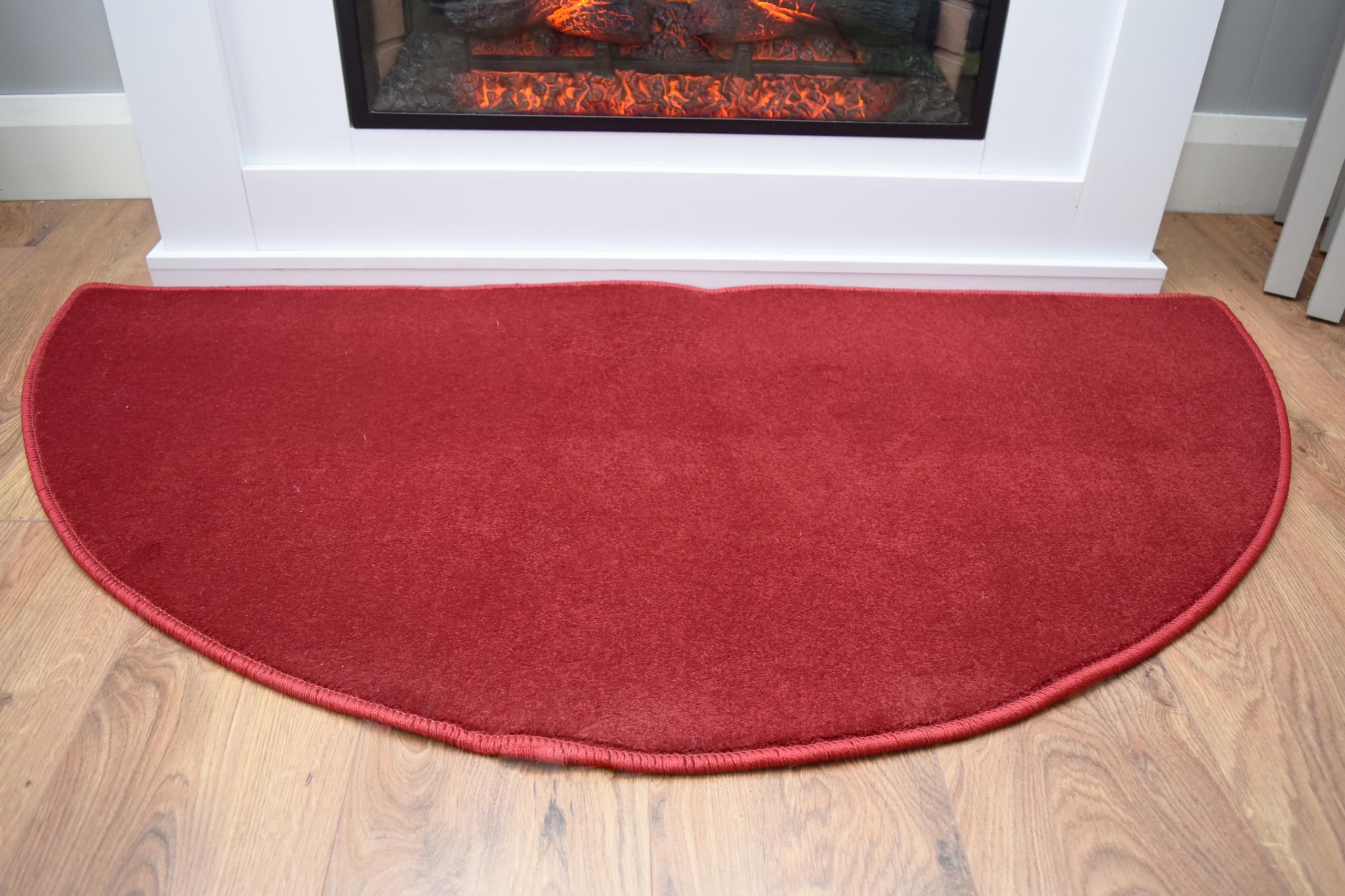 SrS Rugs Fireside Rug for Living Room Half Moon Hearthplace Mat Soft Pile (Red) — image 1