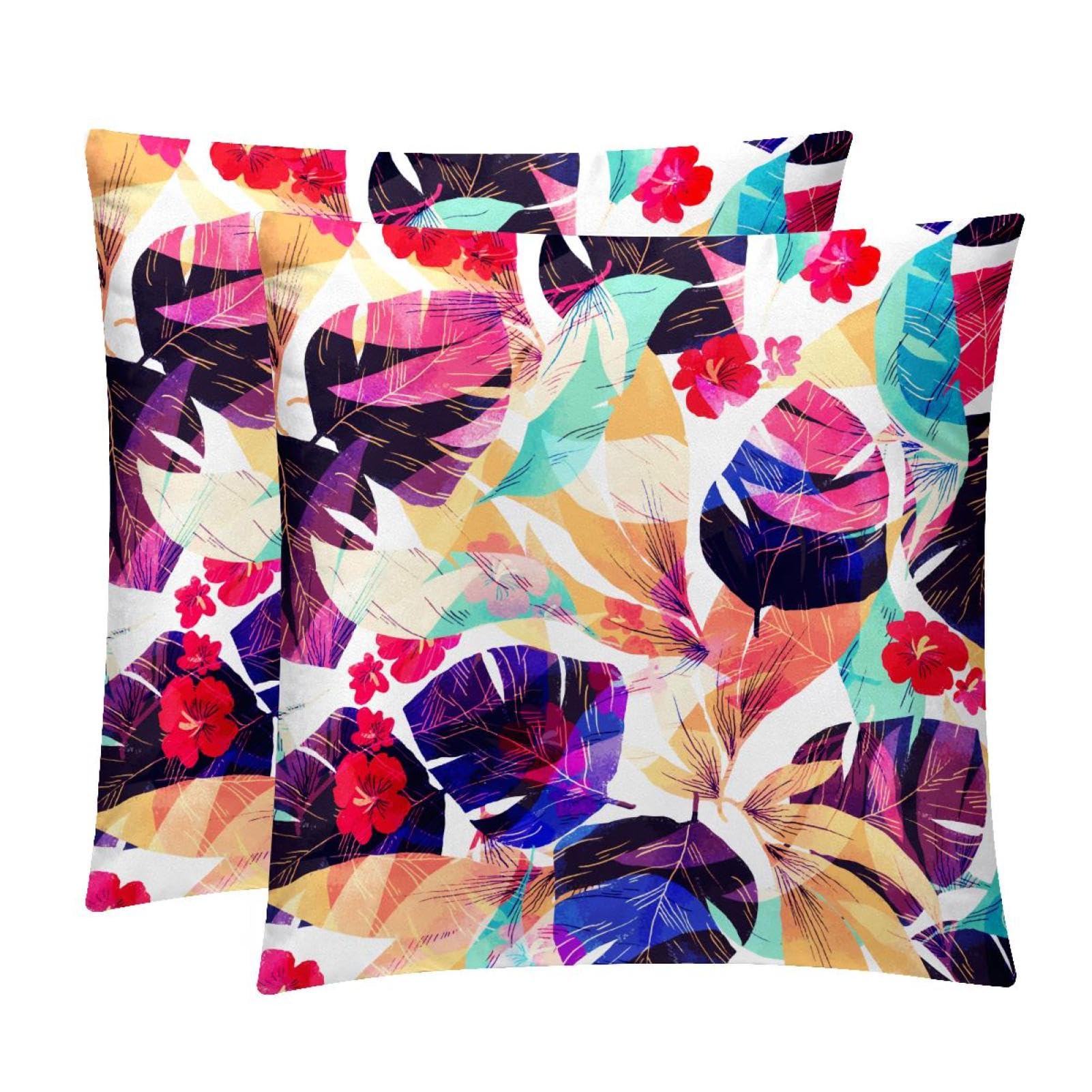 TDGKPZ Fantasy Leaf Throw Pillow Covers 2 Pack Cushion Cases Decorative Pillow Cases Home Decor 45x45cm