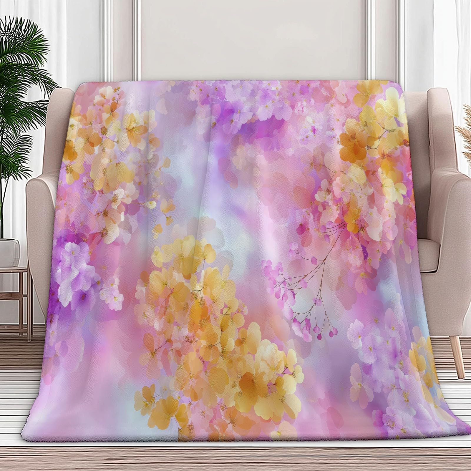 Générique Koc polarowy Walentynki Romance Flowers 180 x 200 cm, wygodny koc, narzuta na łóżko z nadrukiem 3D, bardzo miękki i lekki, na wszystkie pory roku