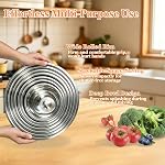 Colorful Mixing Bowls with Airtight Lids, 7-Piece Stainless Steel Nesting Bowls, Non-Slip Bottoms & 3 Grater Attachments, Sizes 4.5, 3.6, 2.7, 2.1, 1.7, 1.1, 0.7 QT for Mixing, Baking & Serving