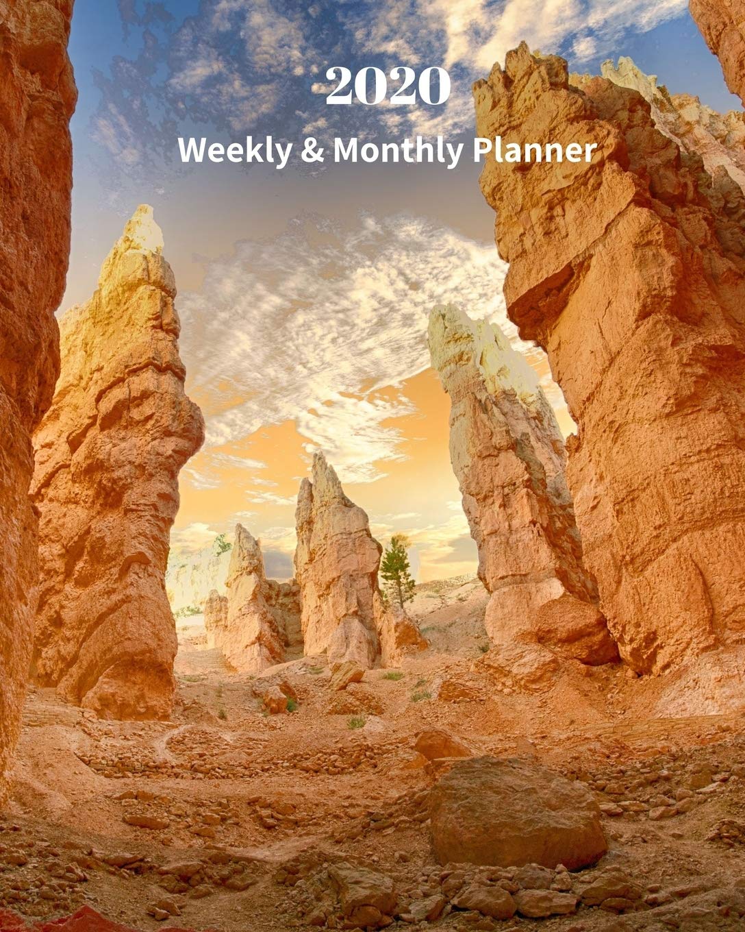 2020 Weekly and Monthly Planner: Canyon- Monthly Calendar with U.S./UK/ Canadian/Christian/Jewish/Muslim Holidays- Calendar in Review/Notes 8 x 10 in.-Nature Desert Travel Vacation