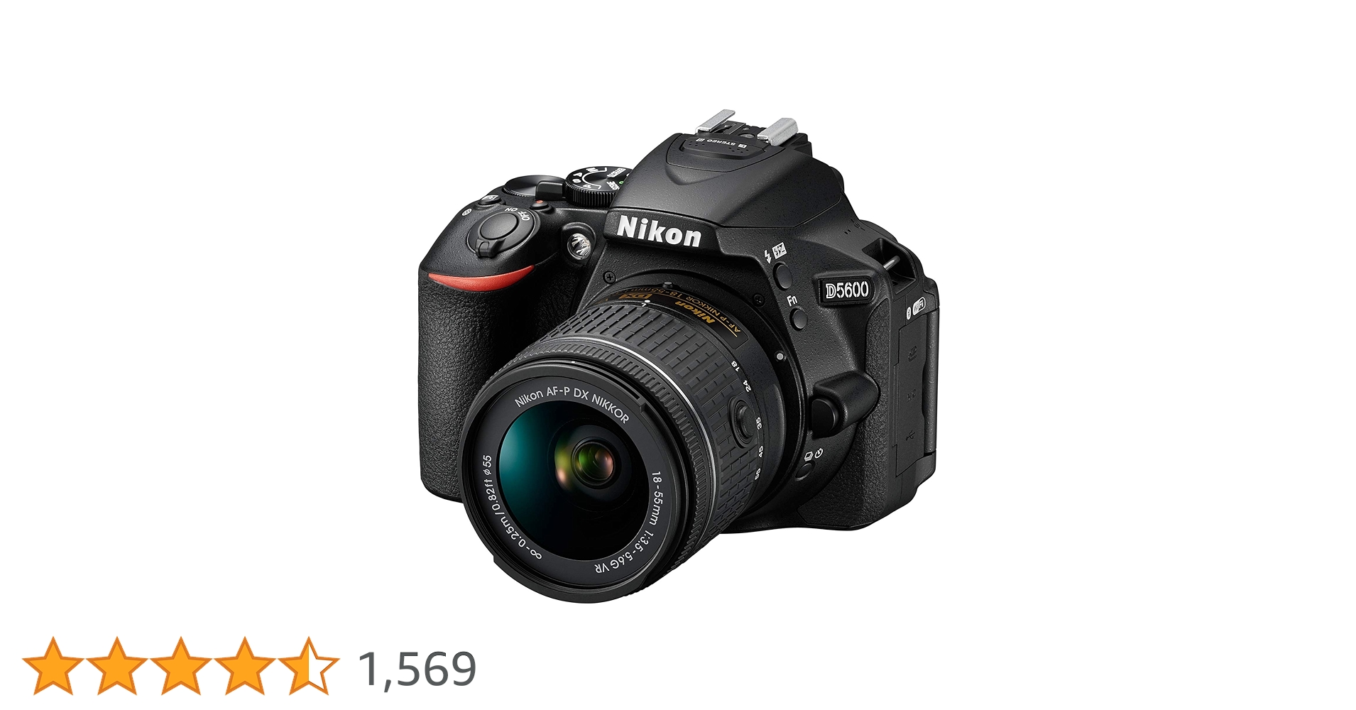 D5600 DX-Format Digital SLR w/AF-P DX NIKKOR 18-55mm f/3.5-5.6G VR