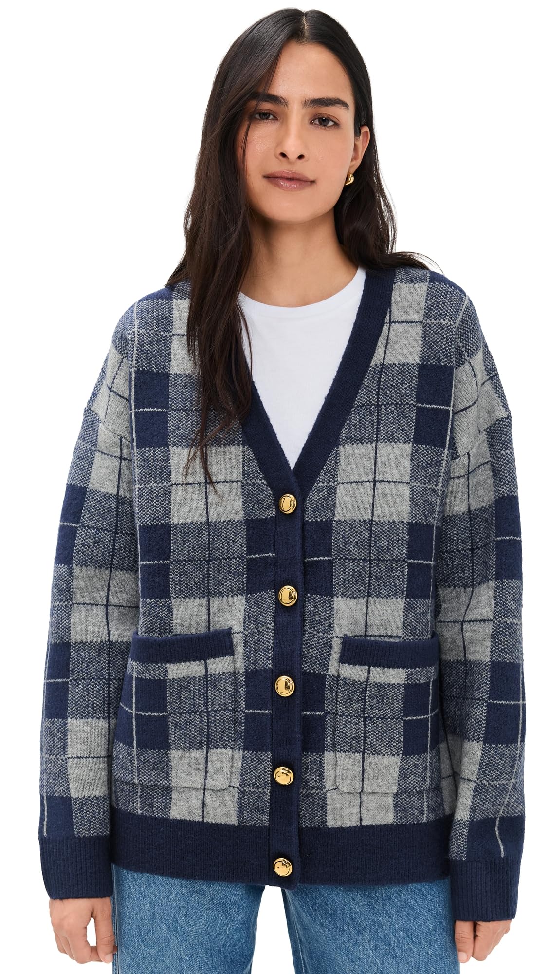English Factory Womens Check Cardigan