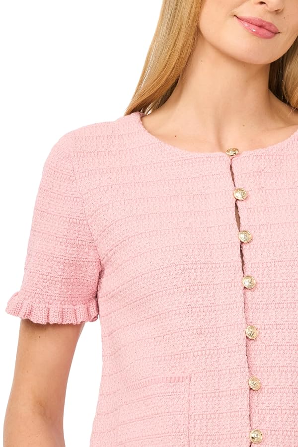 CeCe Short Sleeve Textured Patch Pocket Sweater by CeCe - Used condition - Image 2