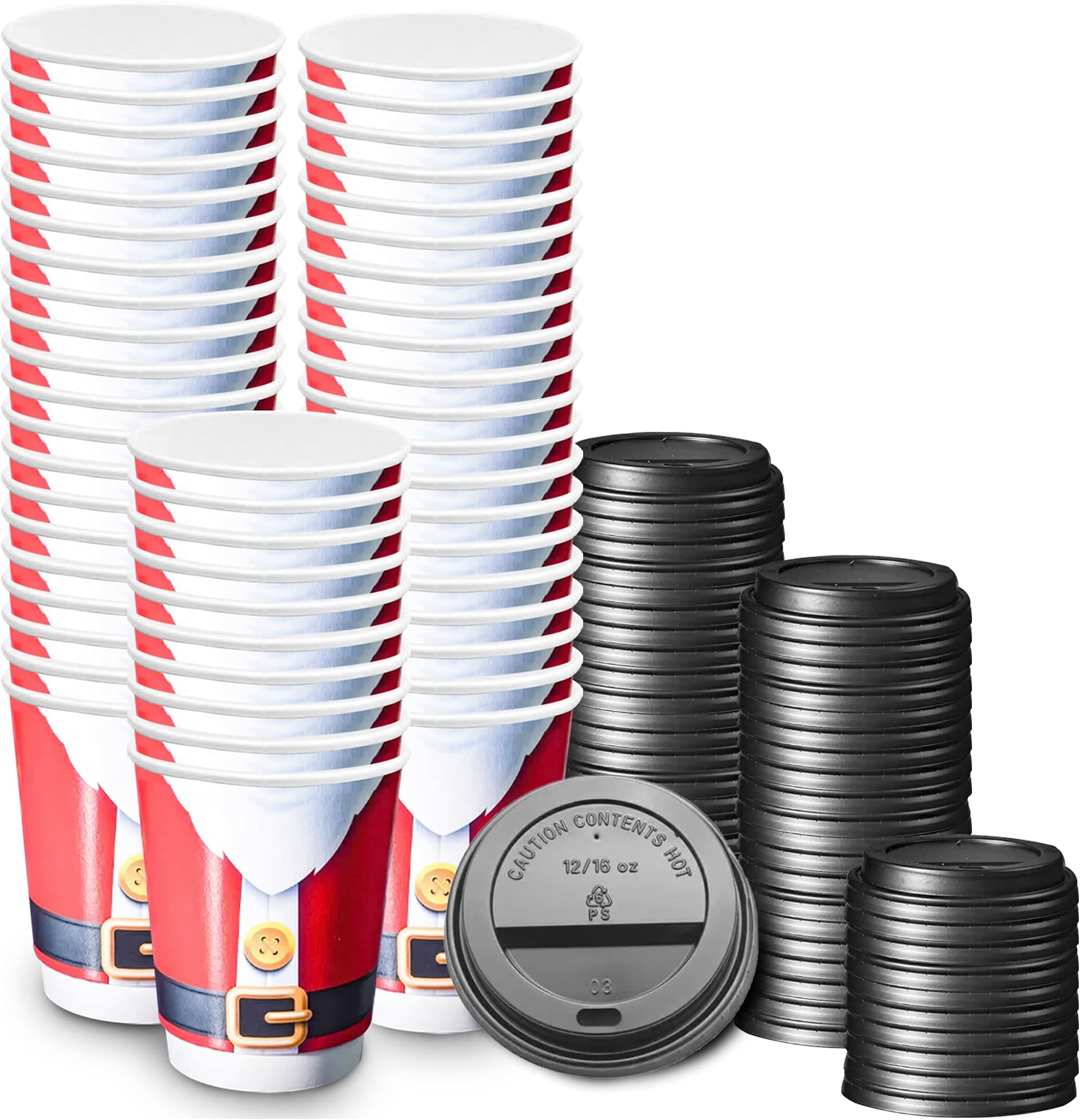 ANECO 72 Pieces Christmas Paper Cups 9 Ounce Drinking Tea Paper Cups