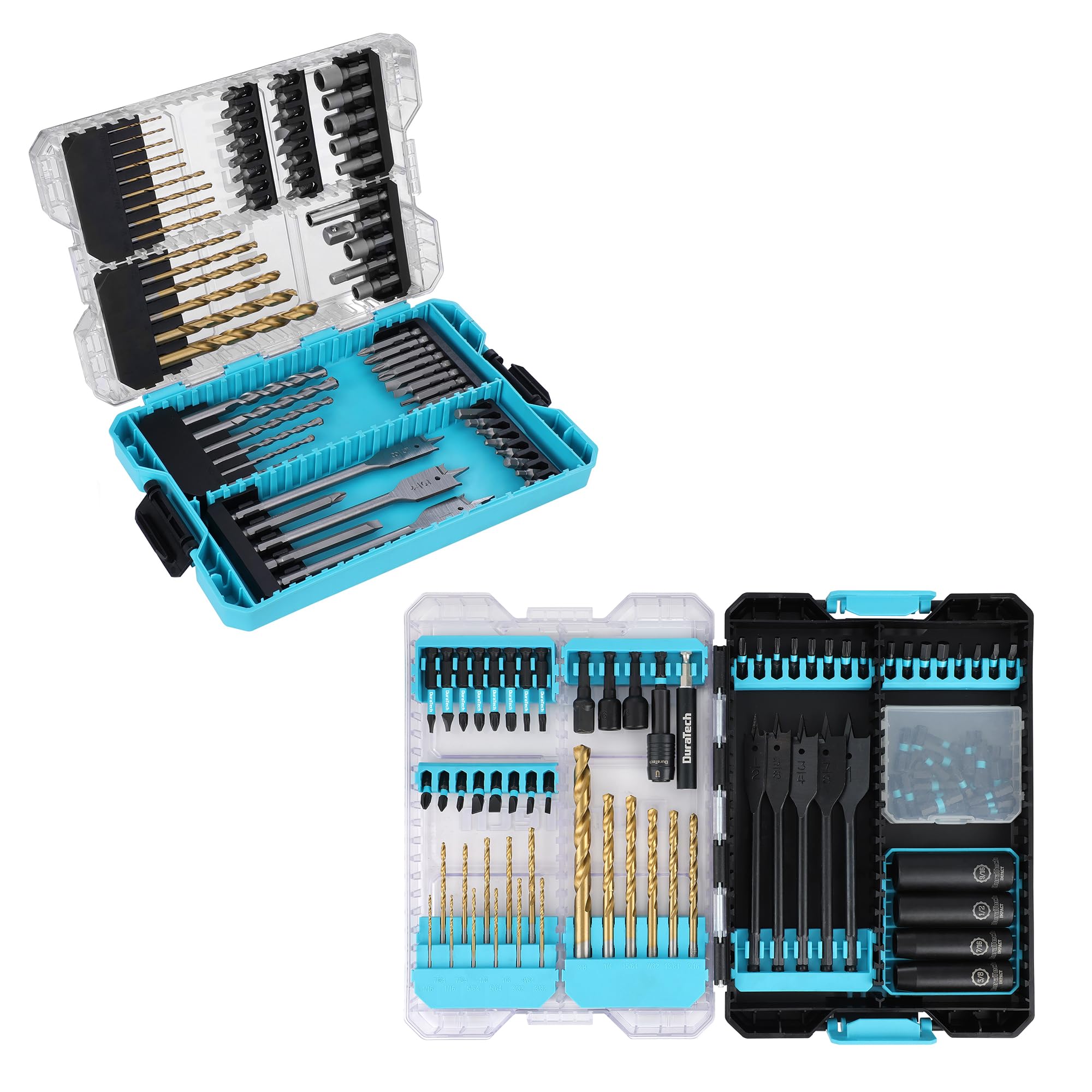 DURATECH87 PCS Impact Screwdriver Bit & 68 Pcs Screwdriver Bit and Drill Bit Set