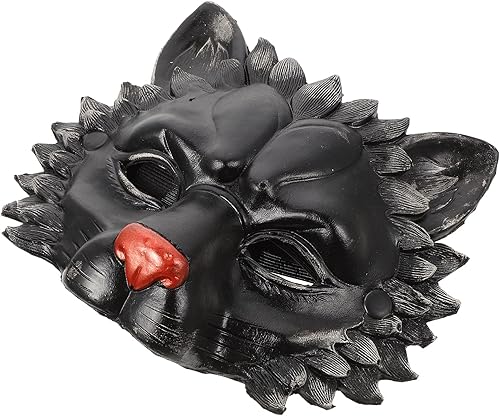 Miniatura 6 de NUOBESTY Máscara de león de animal, media máscara, novedad de Halloween, mascarada, cosplay, accesorio para suministros de fiesta de Halloween,