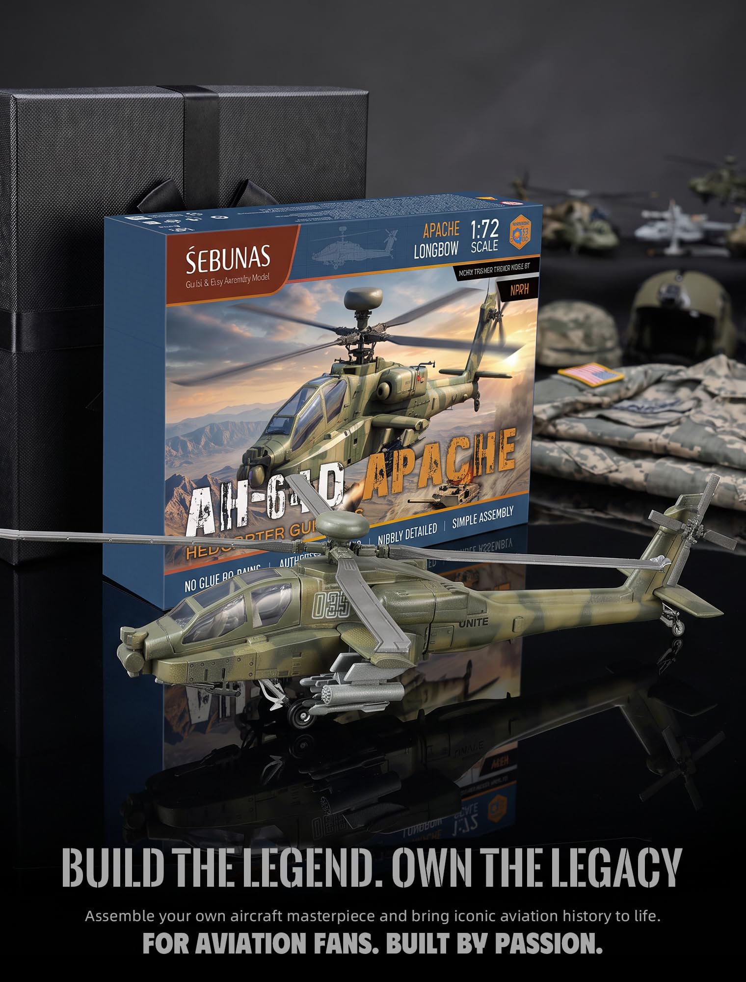 Amazon | SEBUNAS 1/72スケール AH-64 アパッチ クイックビルド