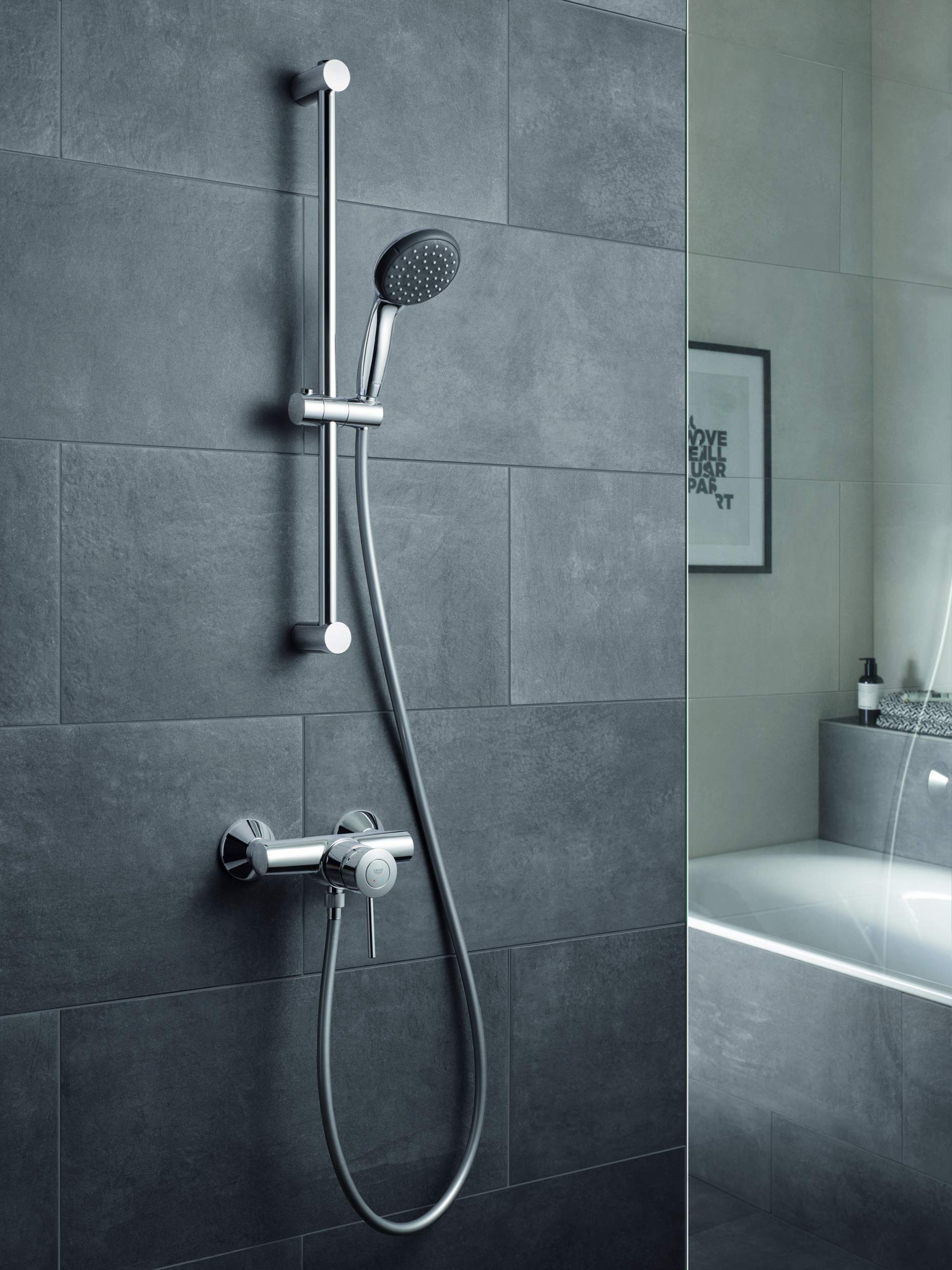 GROHE QuickFix Start Classic, Grifo de ducha monomando (montaje en pared, menor consumo de agua, instalación con QuickSpanner incluída), cromo, 23786000