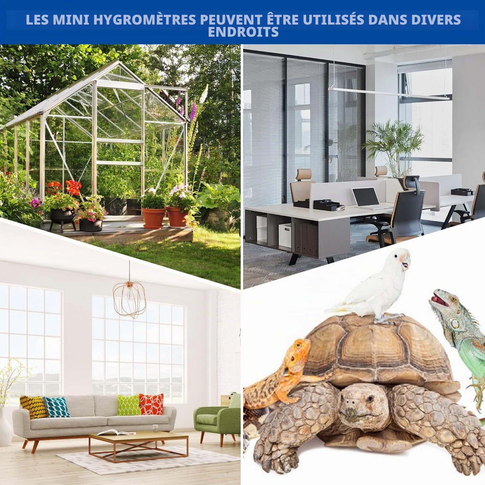 Lot de 10 thermomètres hygromètres numériques d'intérieur avec écran LCD et écran LCD, pour la maison, le bureau, la chambre à coucher, rond