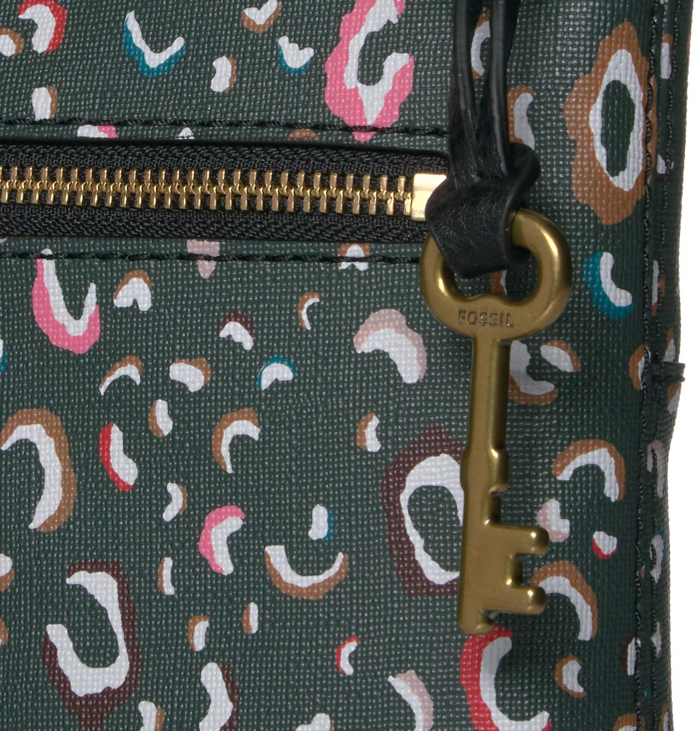 Fossil Women's Crossbody, Green Multicolor, 9.88 L x 1.88 W 7.5 H US