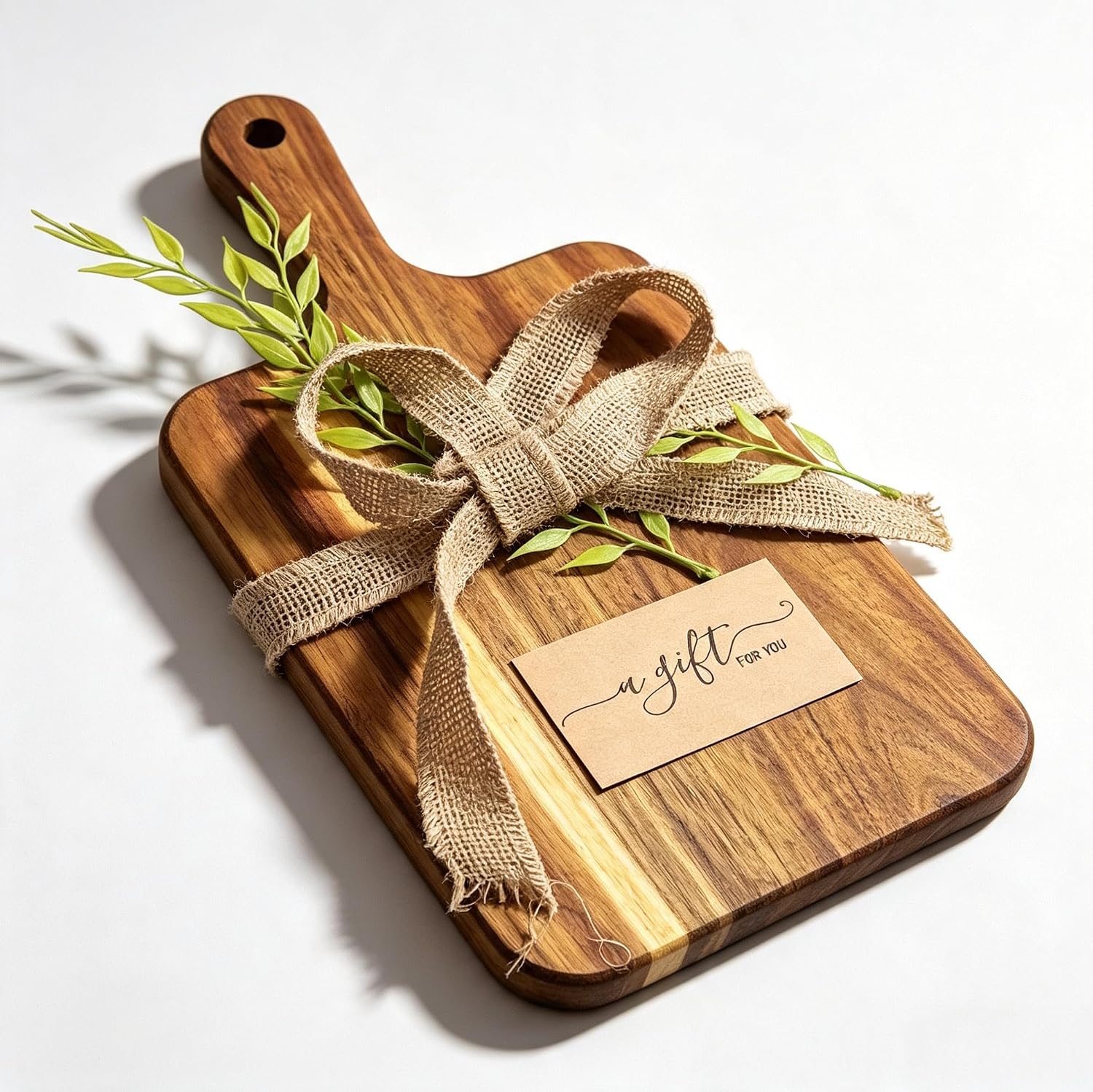 ZeQi Premium Acacia Wood Cutting Board Gift Set, Perfect Housewarming Gift, Wooden Serving Board with Handle, Kitchen Decor, Decorative Cutting Board