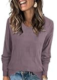 Womens Sweaters Long Sleeve Shirts Loose Casual Blouse Lightweight Soft Tunic Tops