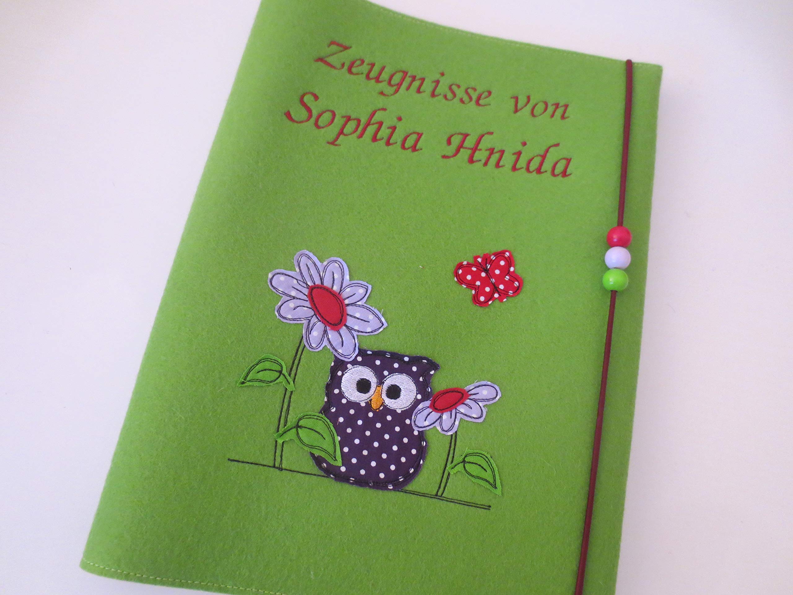 Zeugnismappe Wollfilz Mappe Zeugnisse DIN A4 Grundschule Schule