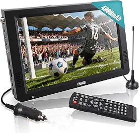 TV portátil de 10 polegadas, televisão pequena com antena, TV operada por bateria com entrada USB/SD/HDMI, sintonizador ATSC digital integrado para carro, acampamento, viagens