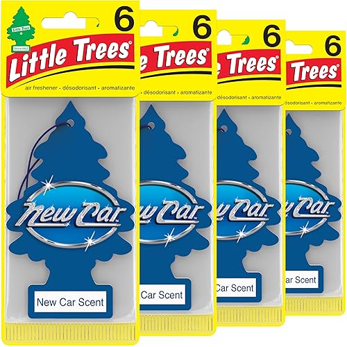 LITTLE TREES Air Fresheners Car Air Freshener. Hanging Tree Provides Long Lasting Scent for Auto or Home. New Car Scent, 24 Air Fresheners